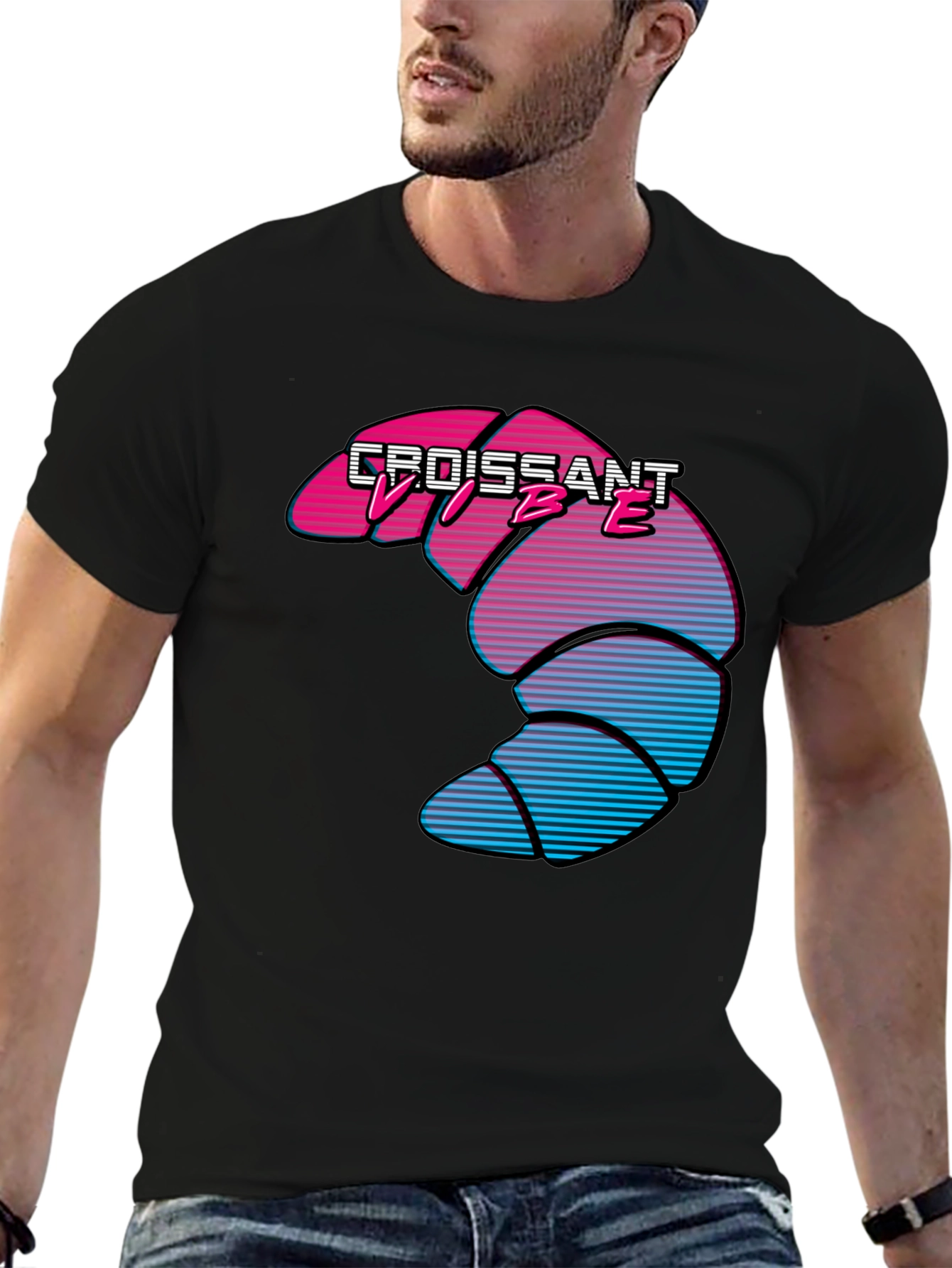 Croissant Vibe T-Shirt - Retro Design