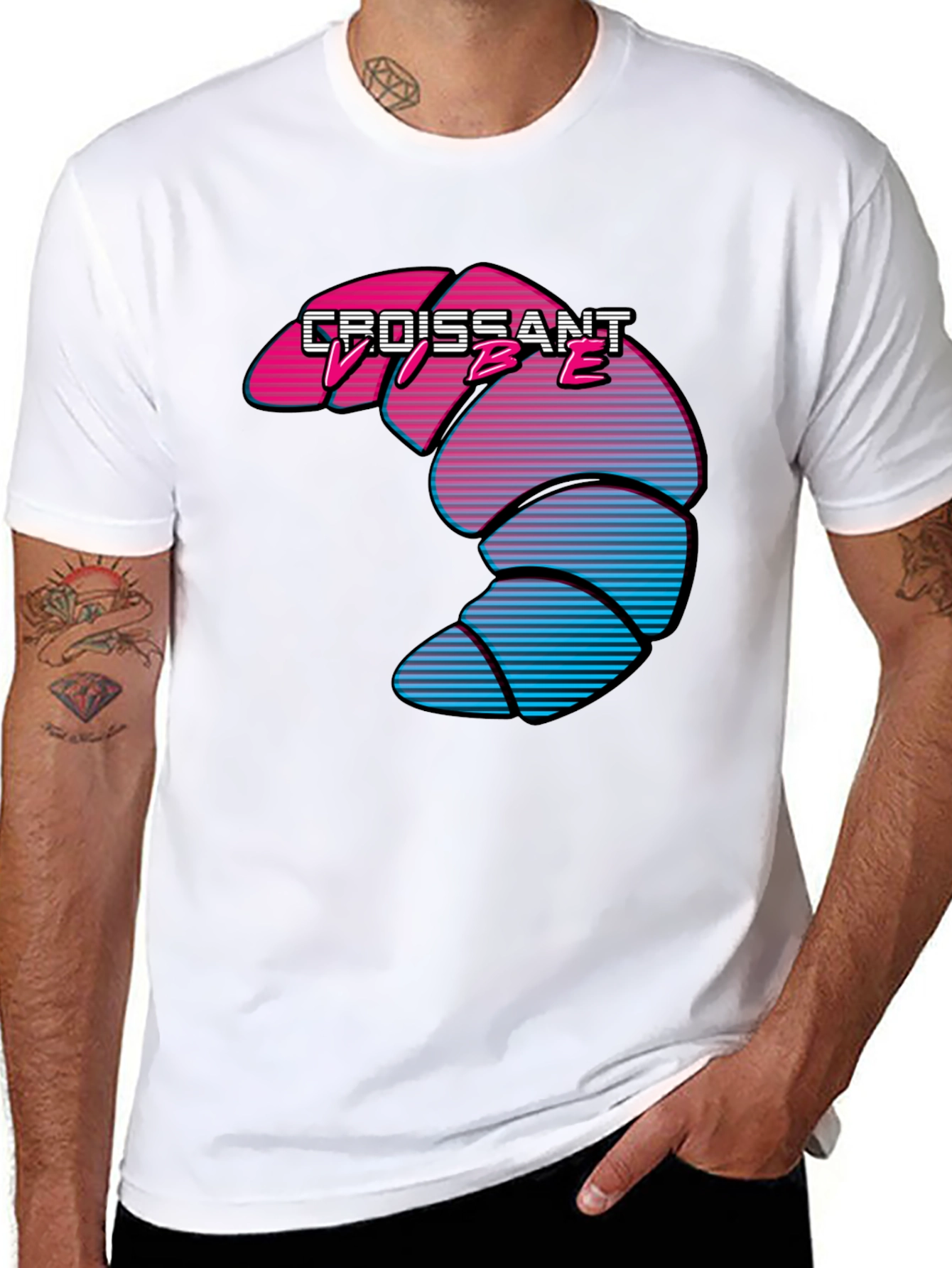 Croissant Vibe T-Shirt - Retro Design