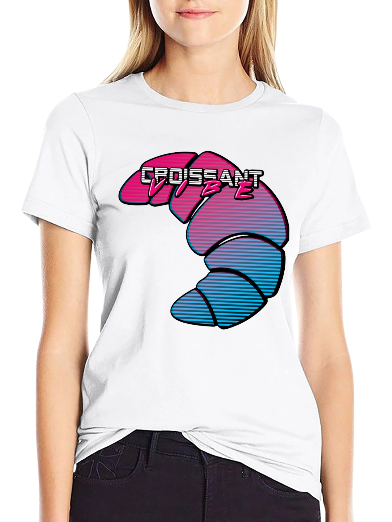 Croissant Vibe T-Shirt - Retro Design