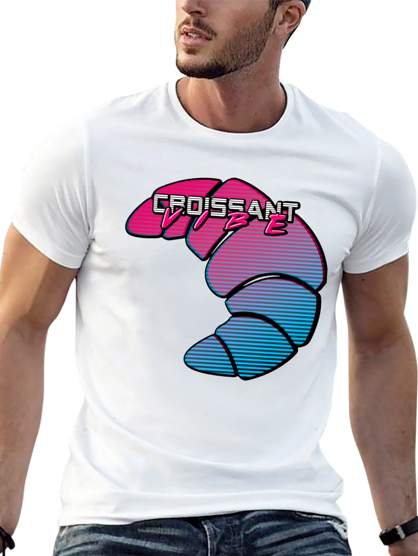 Croissant Vibe T-Shirt - Retro Design