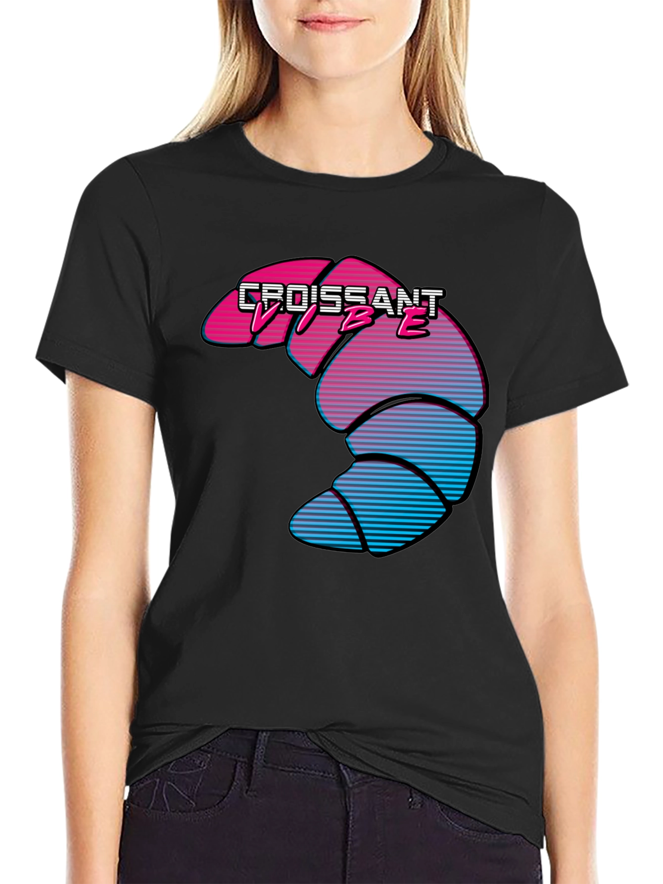 Croissant Vibe T-Shirt - Retro Design