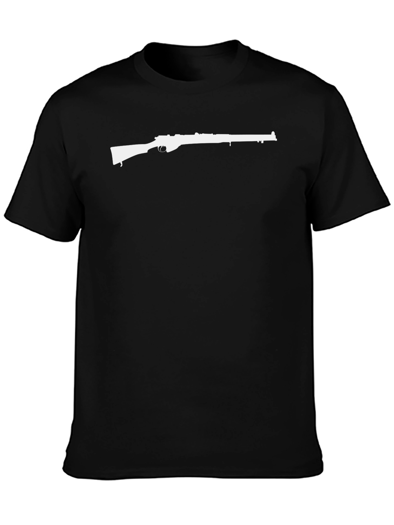 Rifle Graphic Tee - Black Cotton T-Shirt