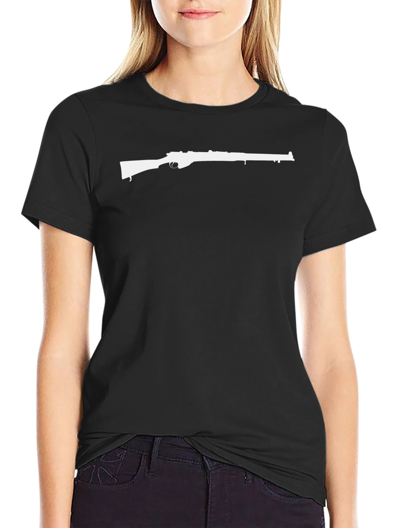 Rifle Graphic Tee - Black Cotton T-Shirt