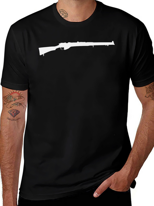 Rifle Graphic Tee - Black Cotton T-Shirt