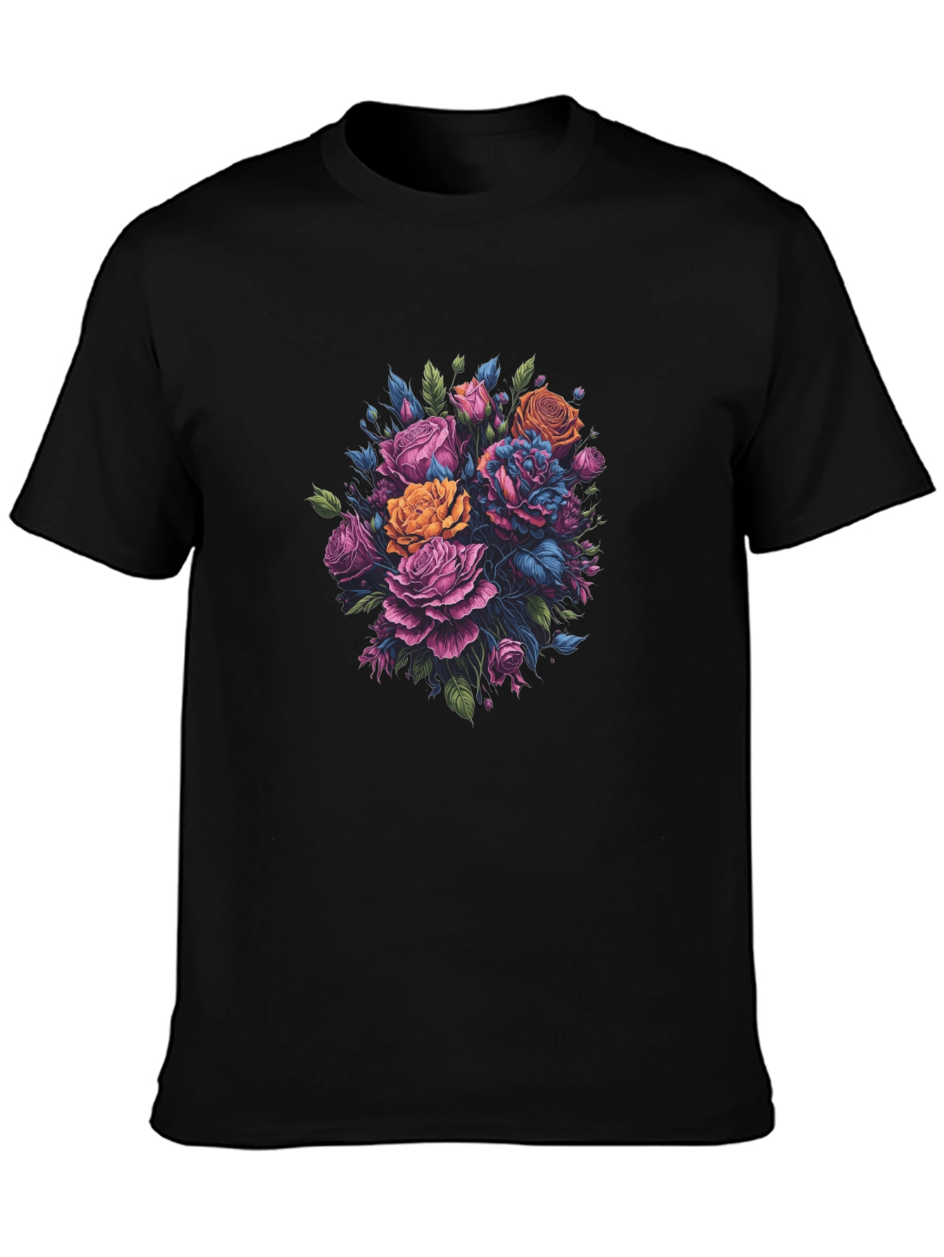 Floral Bouquet Black T-Shirt