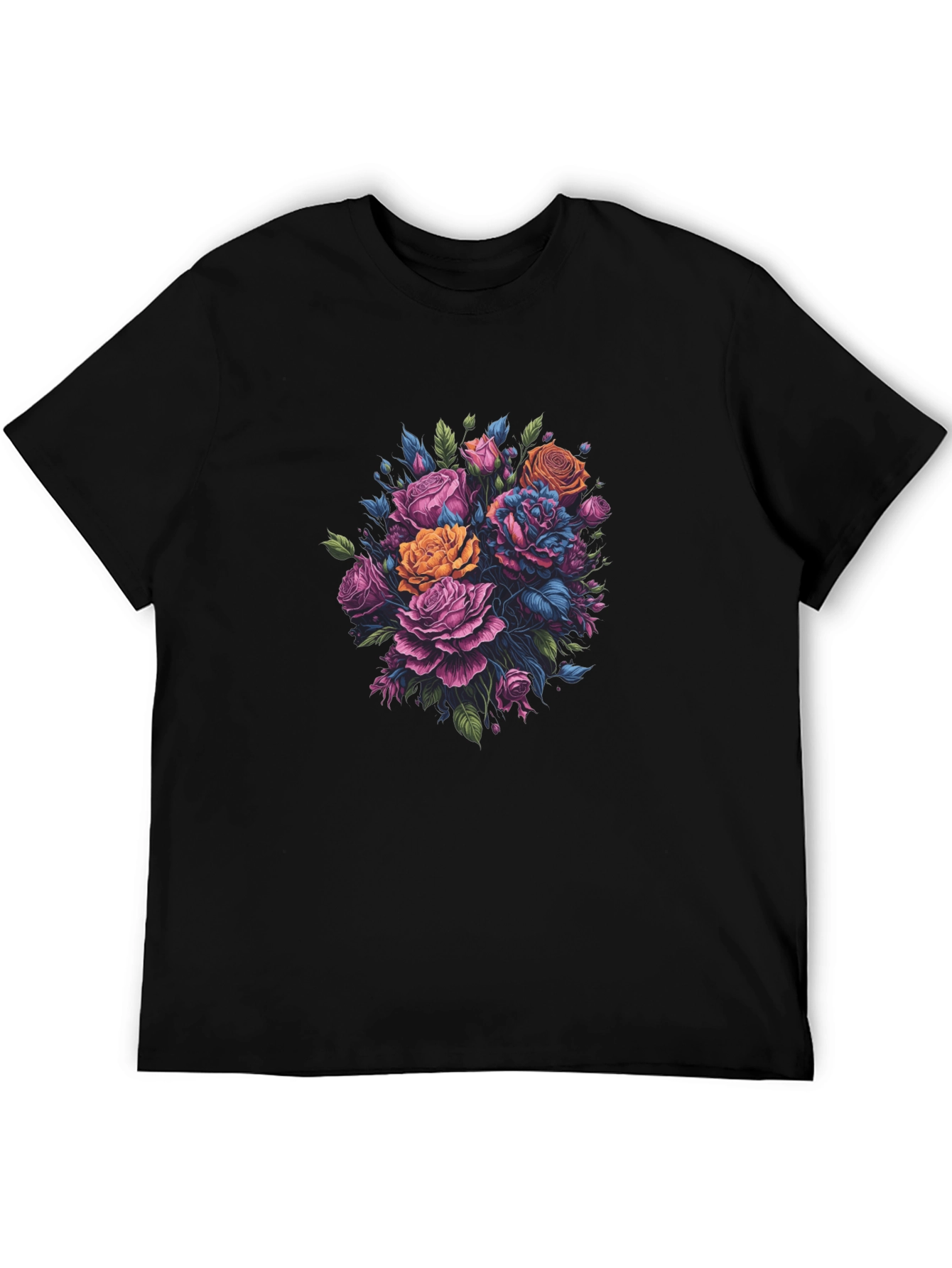 Floral Bouquet Black T-Shirt