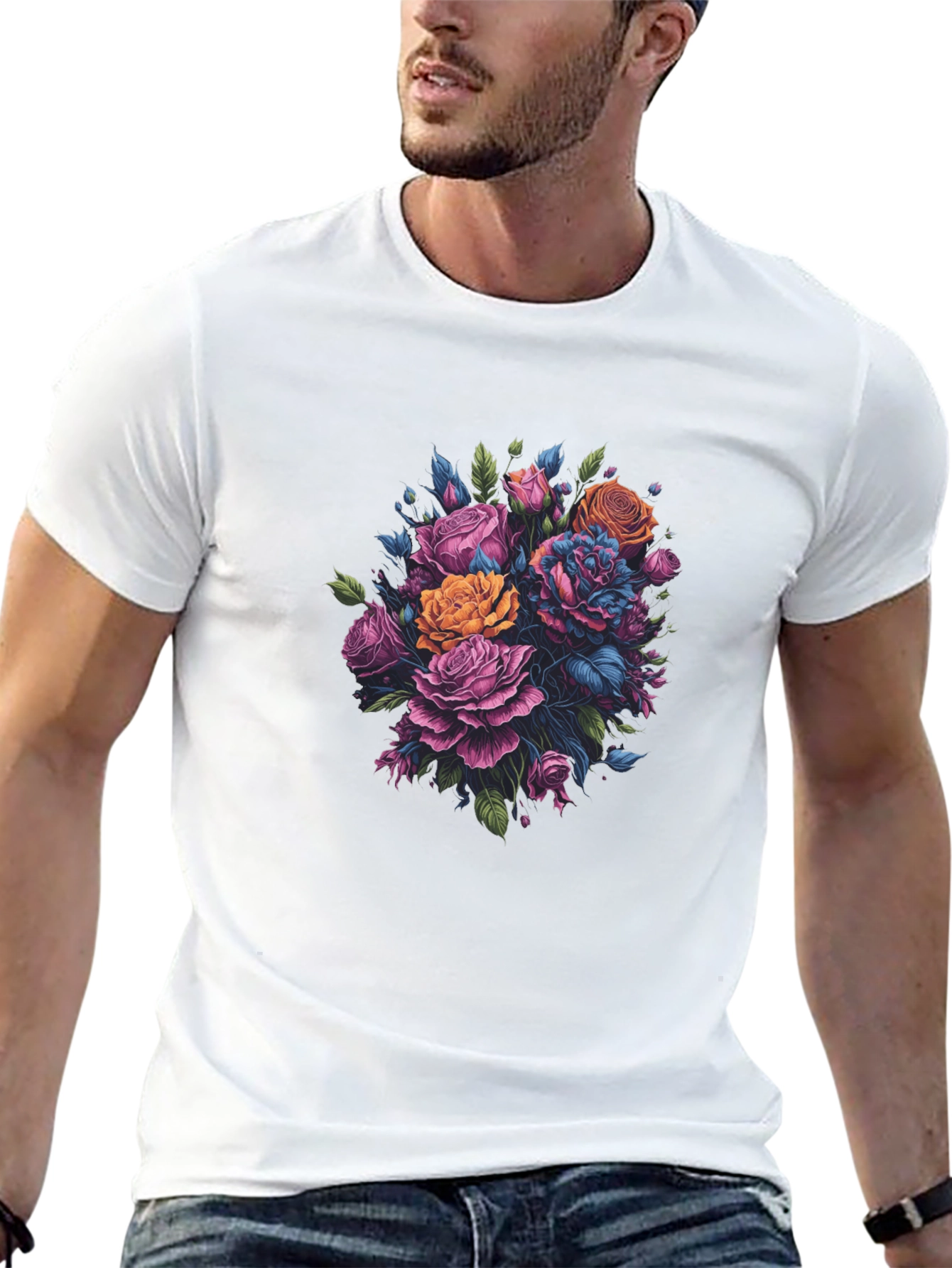 Floral Bouquet Black T-Shirt