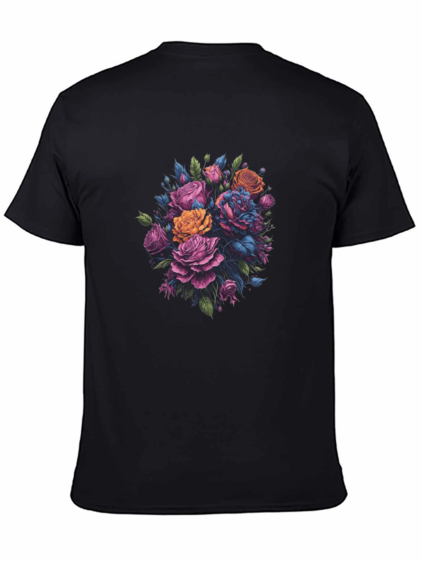 Floral Bouquet Black T-Shirt
