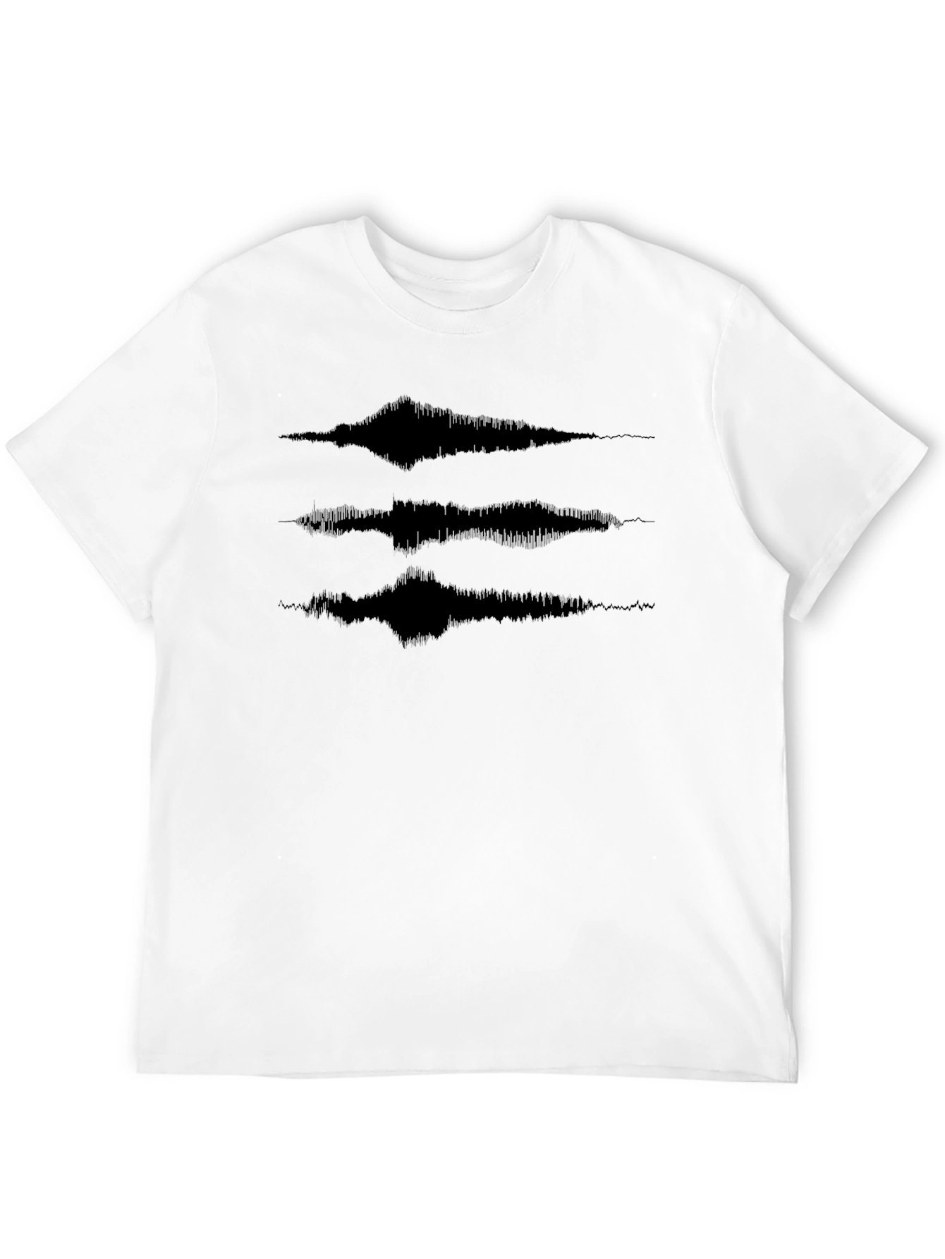 Abstract Waveform Graphic Tee - Modern Black T-Shirt