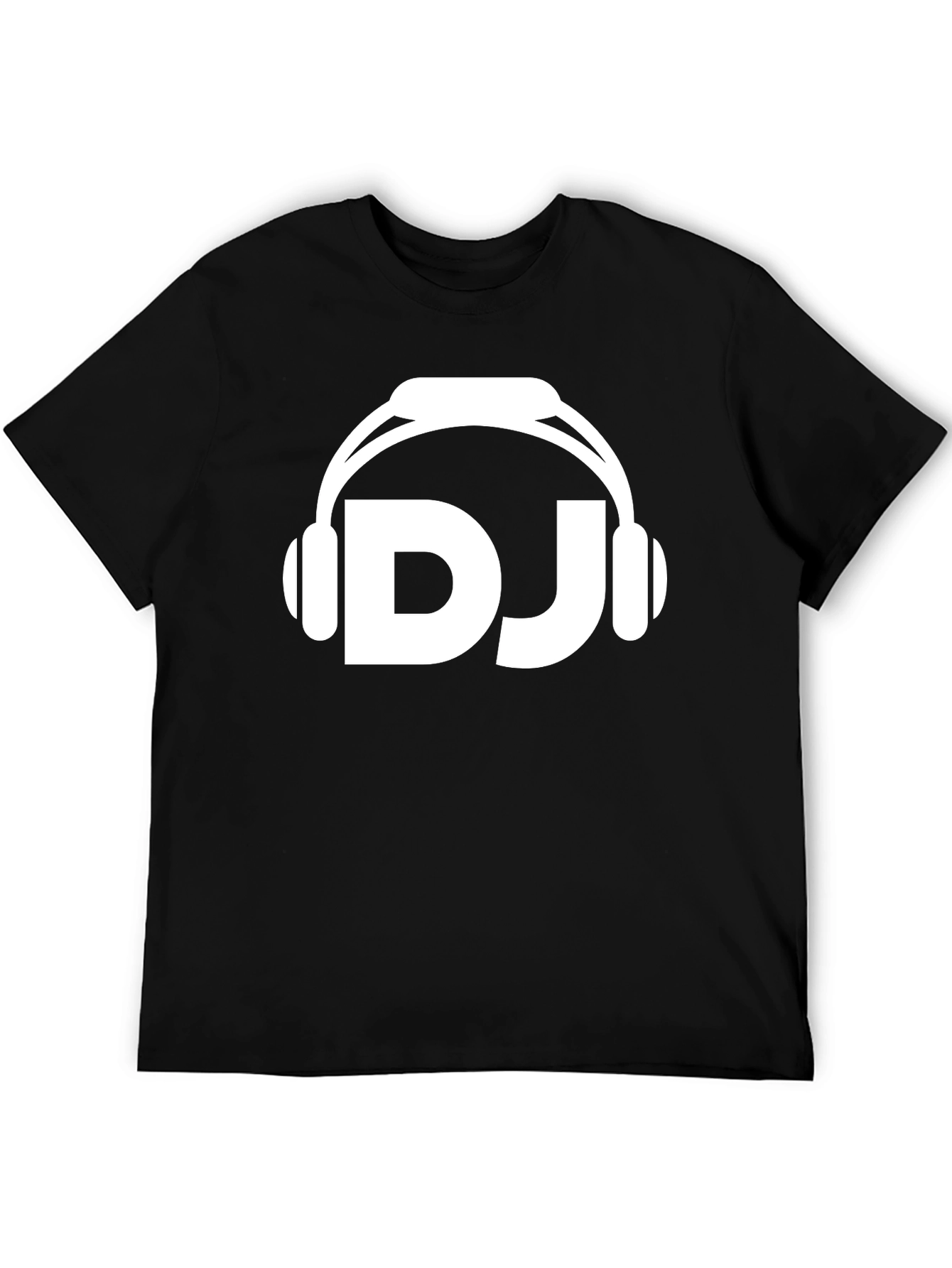 DJ Headphones Graphic Tee - Black Cotton T-Shirt