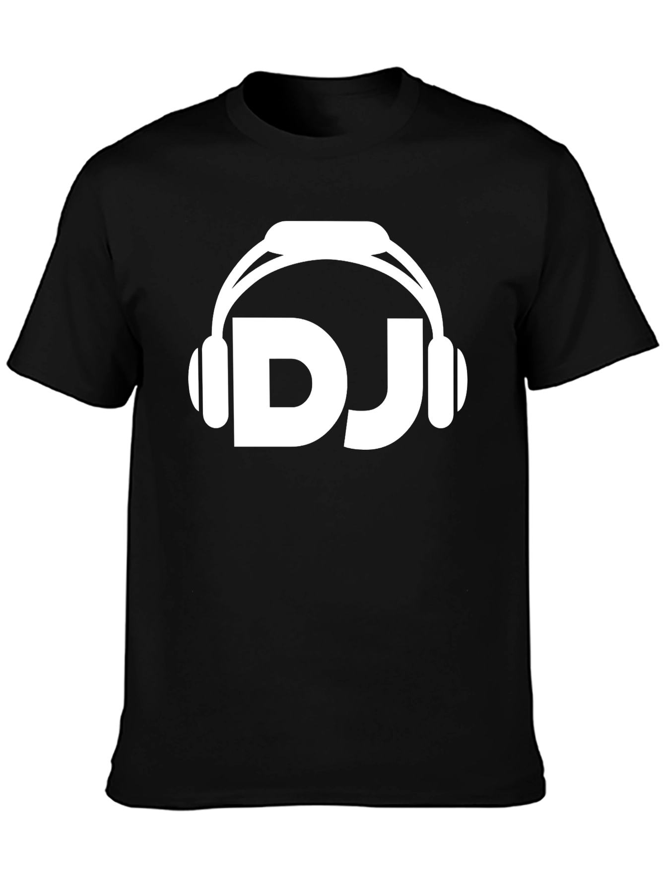 DJ Headphones Graphic Tee - Black Cotton T-Shirt