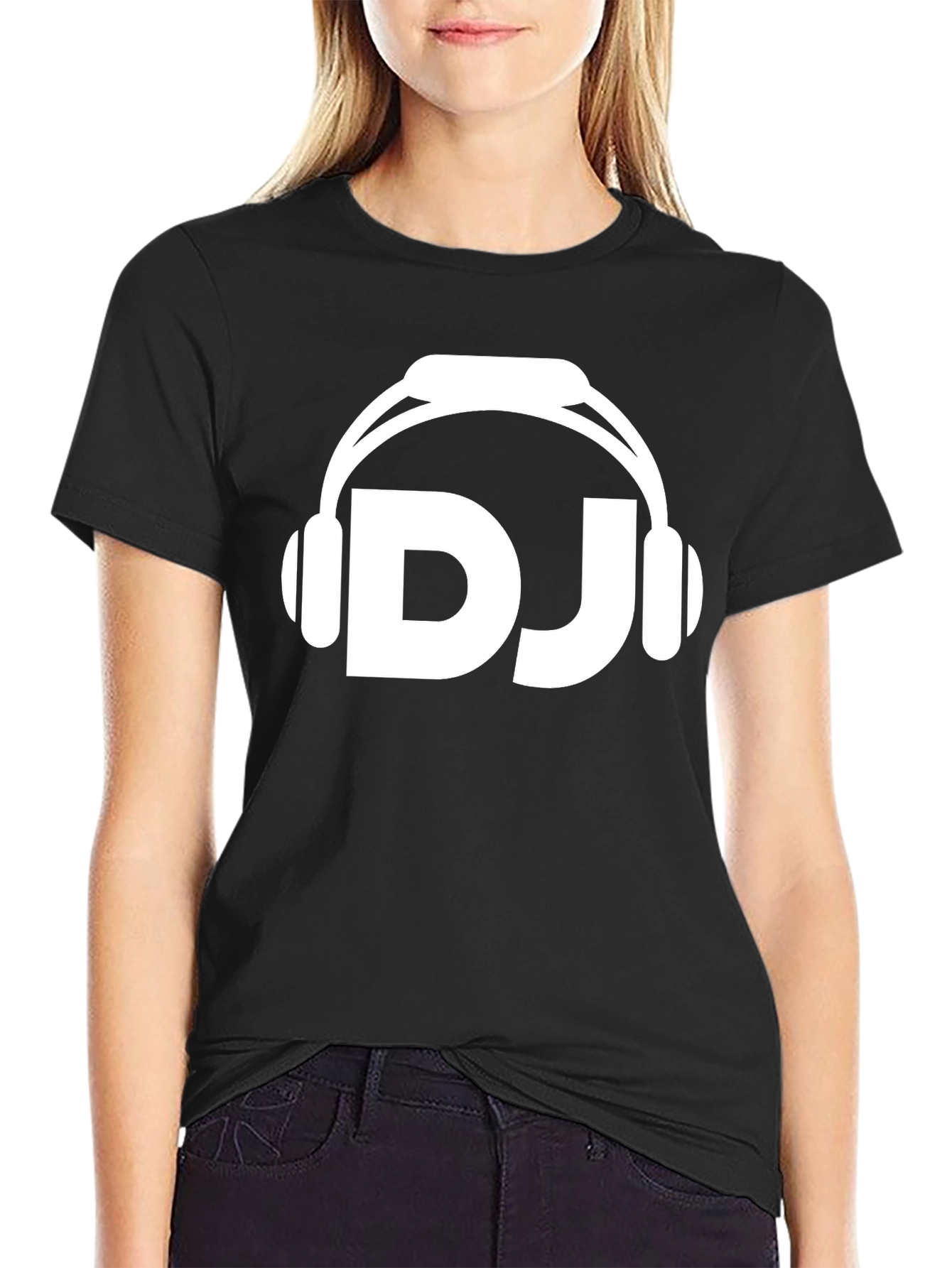 DJ Headphones Graphic Tee - Black Cotton T-Shirt