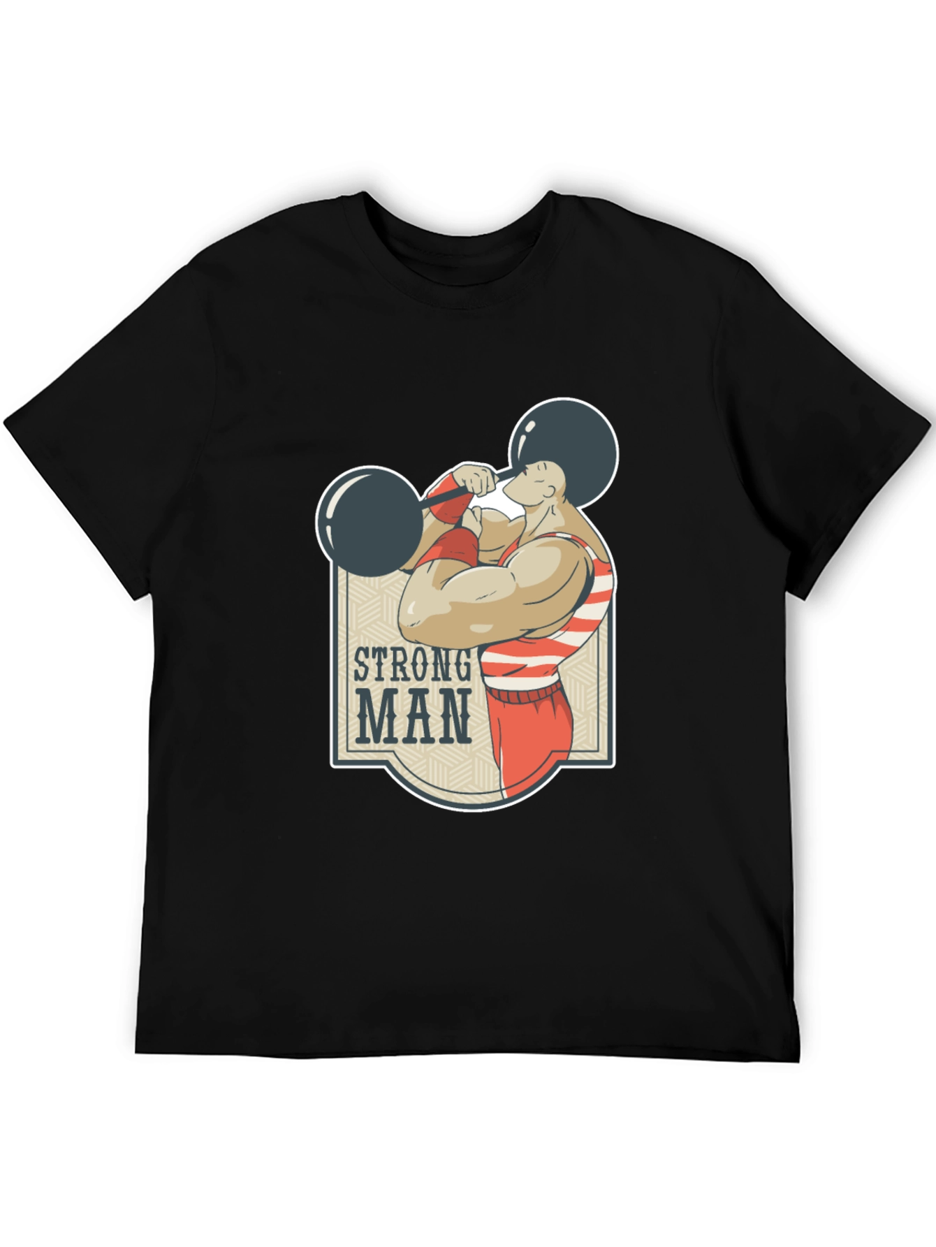 Strongman Graphic Tee - Black Cotton T-Shirt