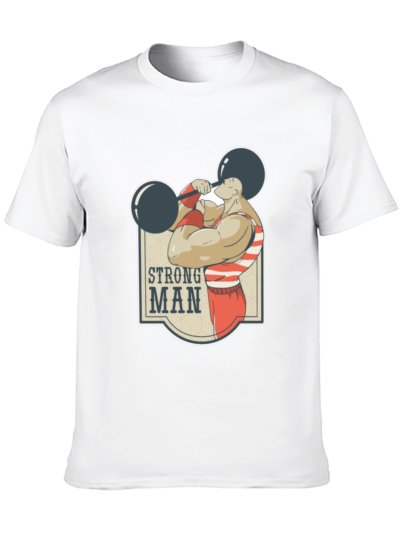 Strongman Graphic Tee - Black Cotton T-Shirt