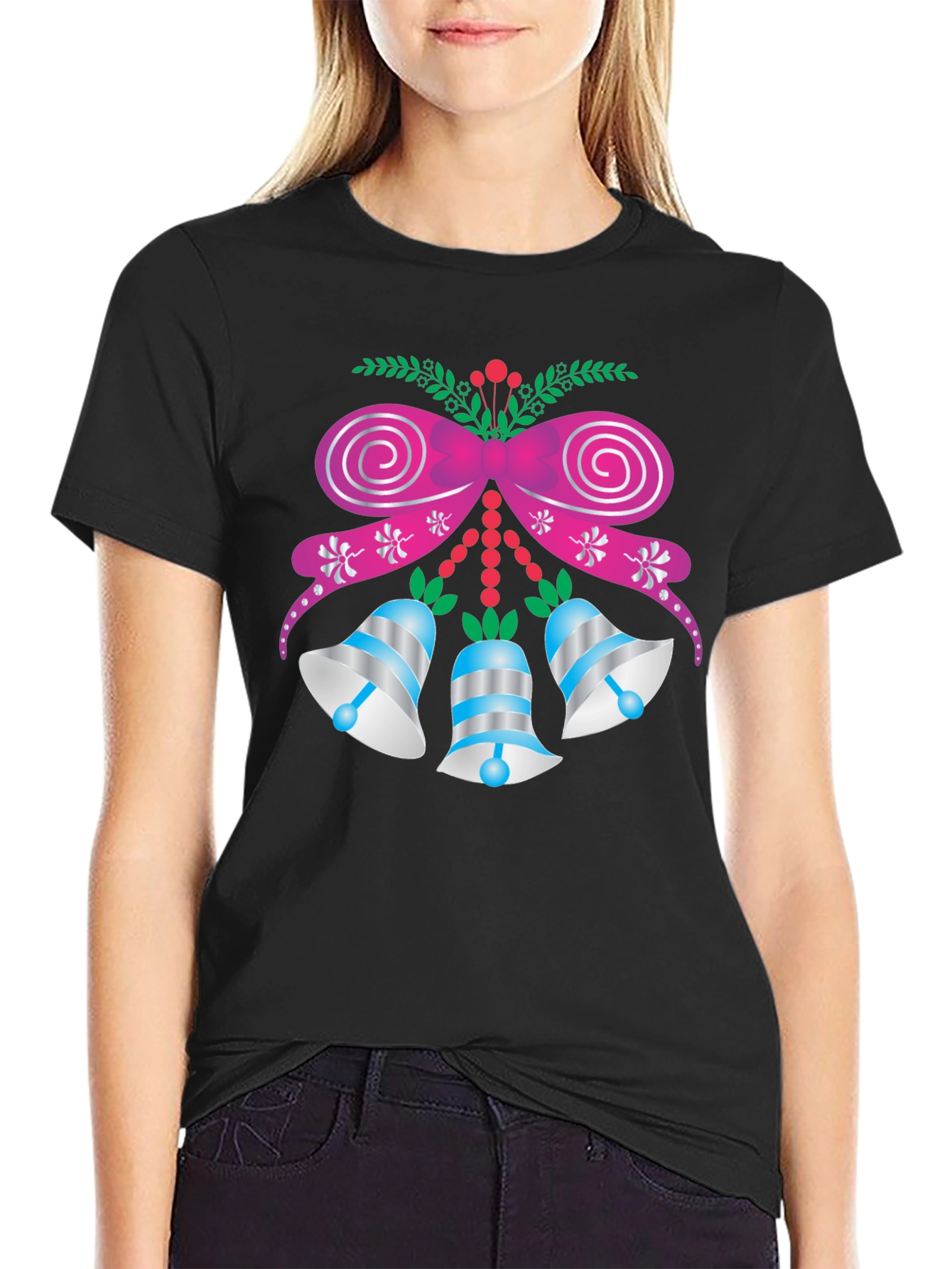 Festive Holiday Bells Graphic T-Shirt