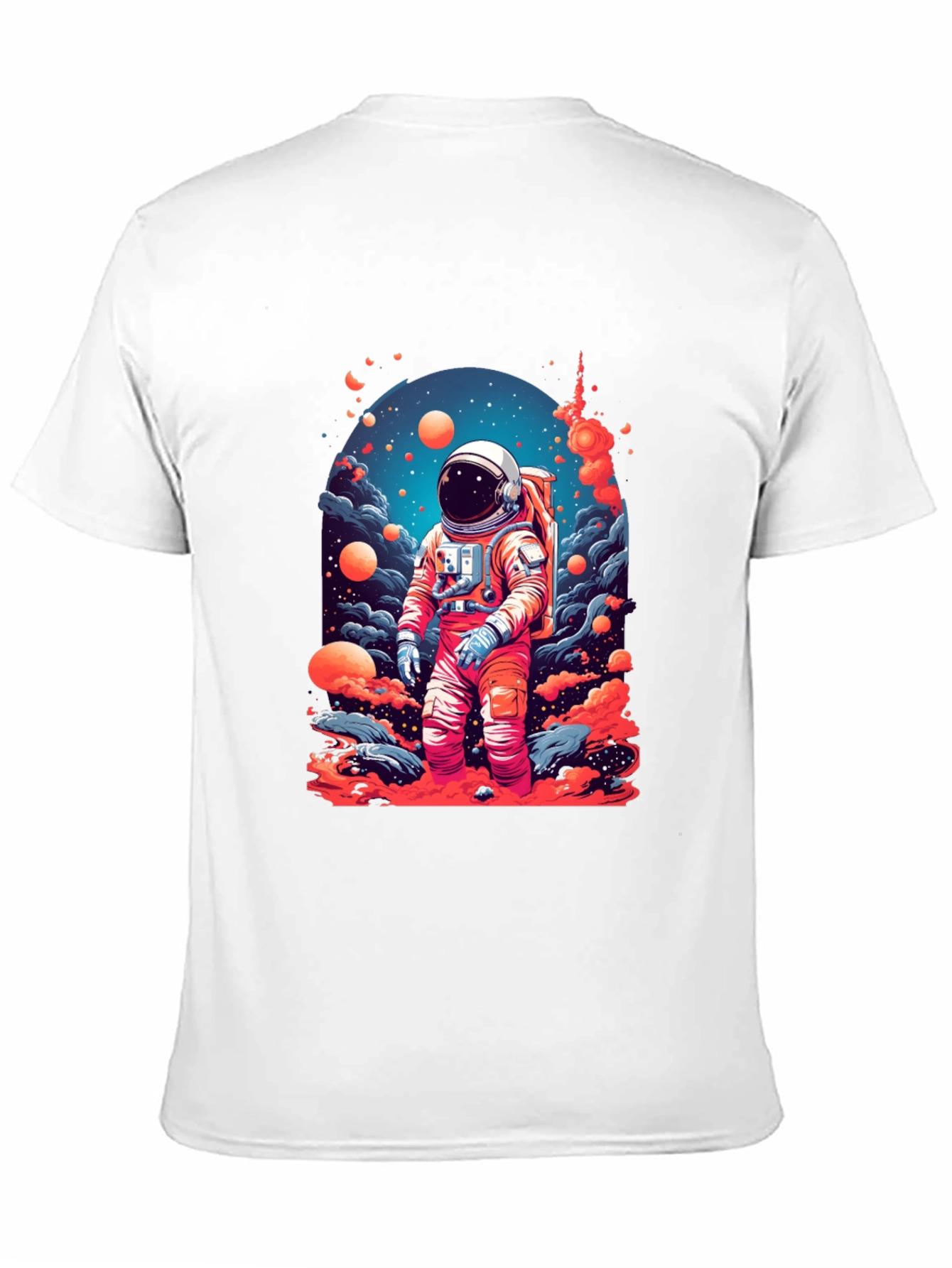 Astronaut Galaxy Print T-Shirt - Space Adventure Tee