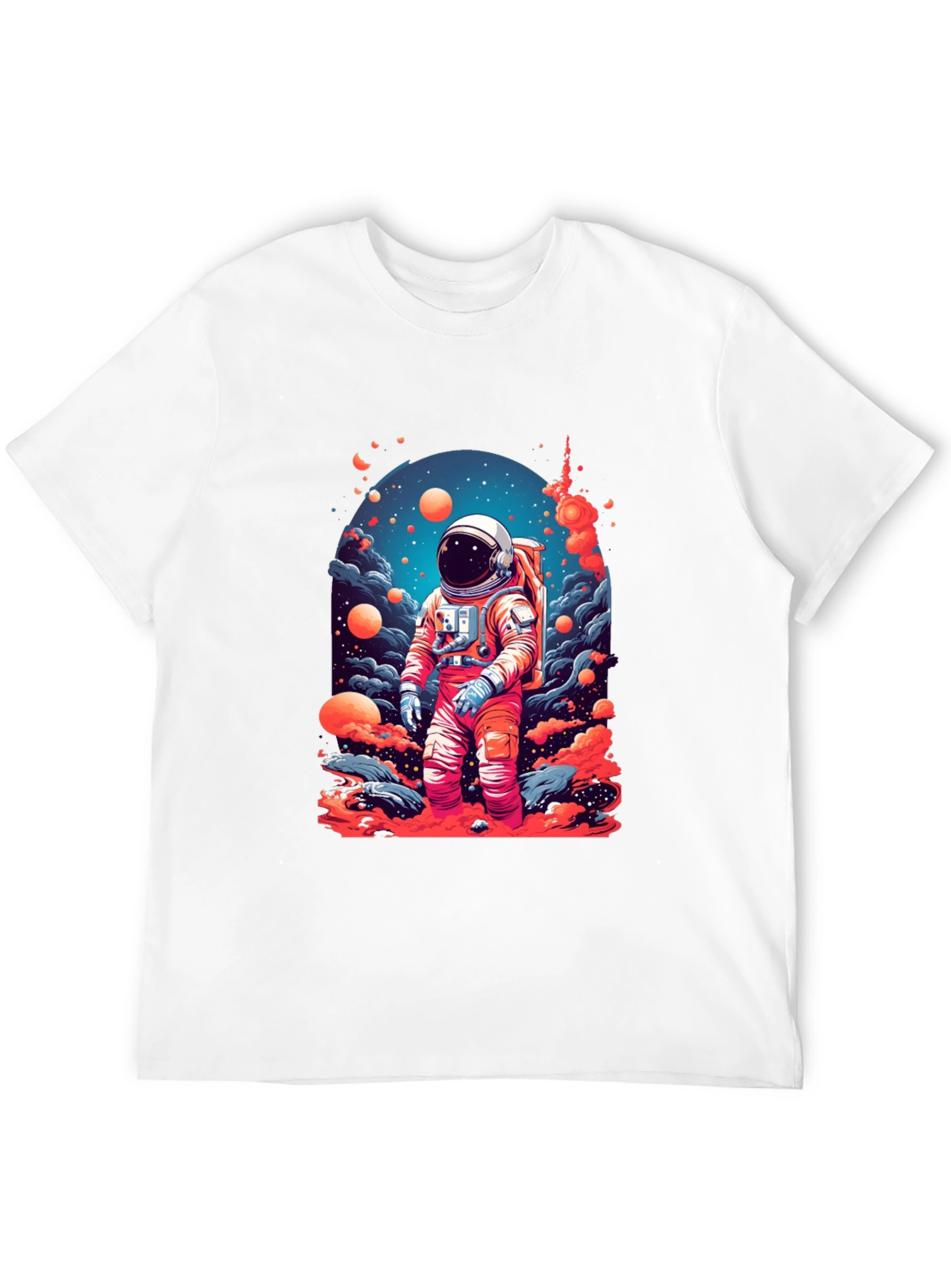 Astronaut Galaxy Print T-Shirt - Space Adventure Tee