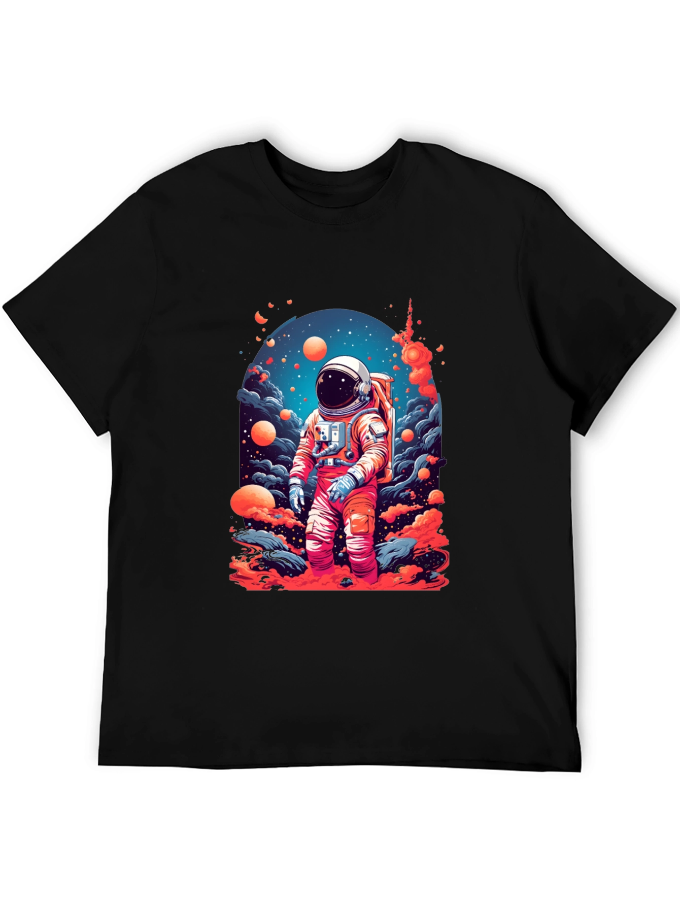 Astronaut Galaxy Print T-Shirt - Space Adventure Tee