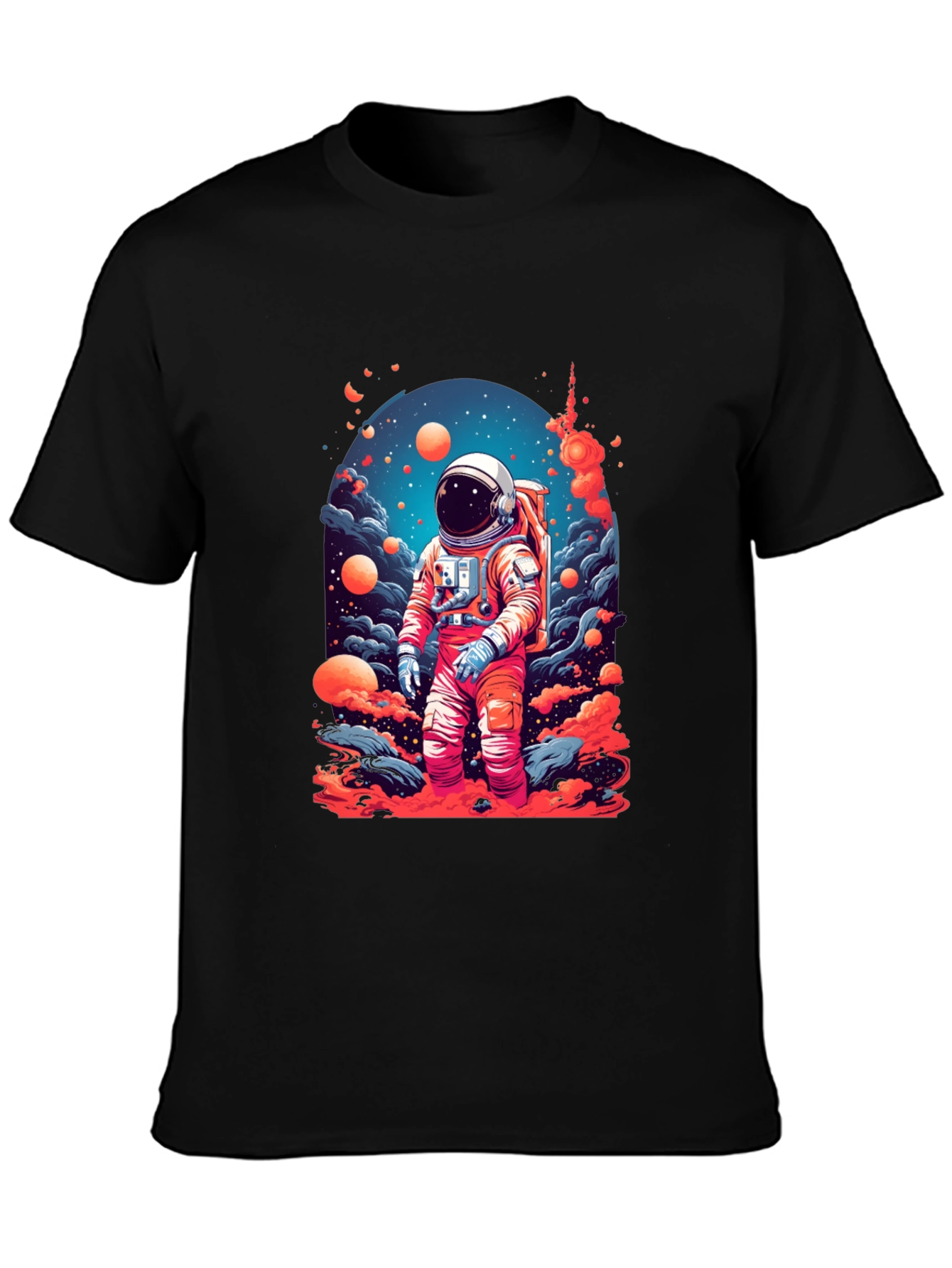 Astronaut Galaxy Print T-Shirt - Space Adventure Tee