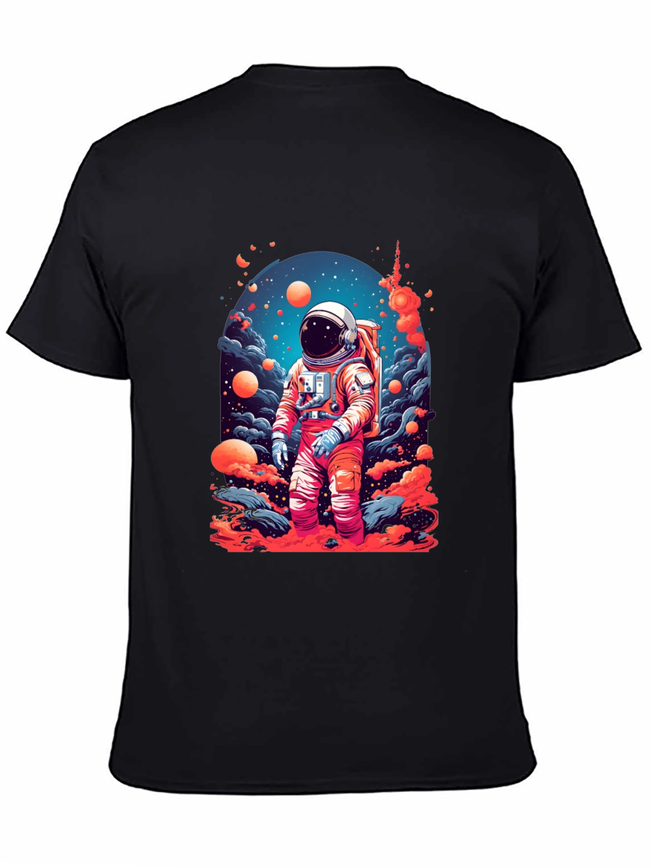 Astronaut Galaxy Print T-Shirt - Space Adventure Tee