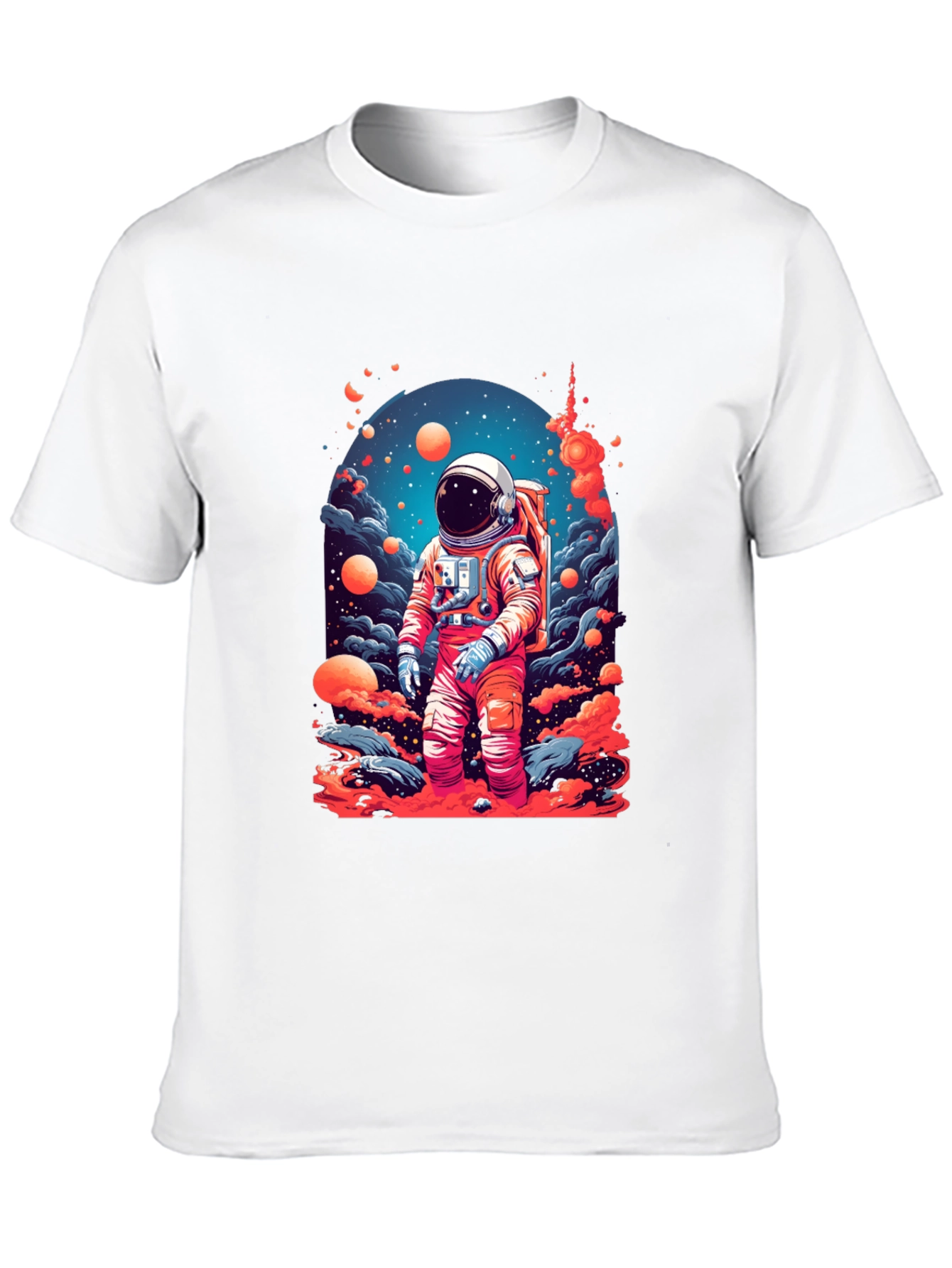 Astronaut Galaxy Print T-Shirt - Space Adventure Tee