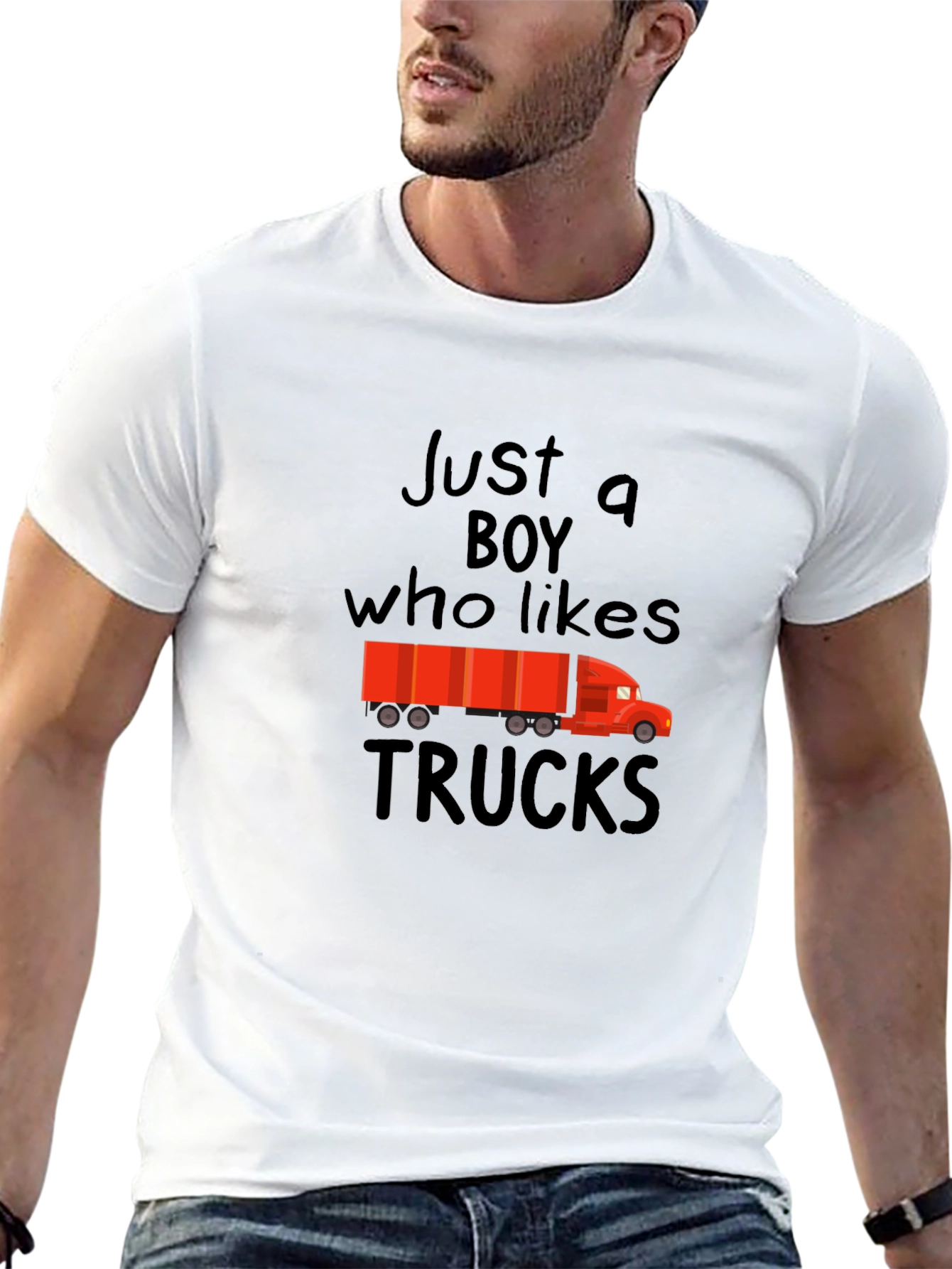 Just A Boy Who Likes Trucks Graphic Tee