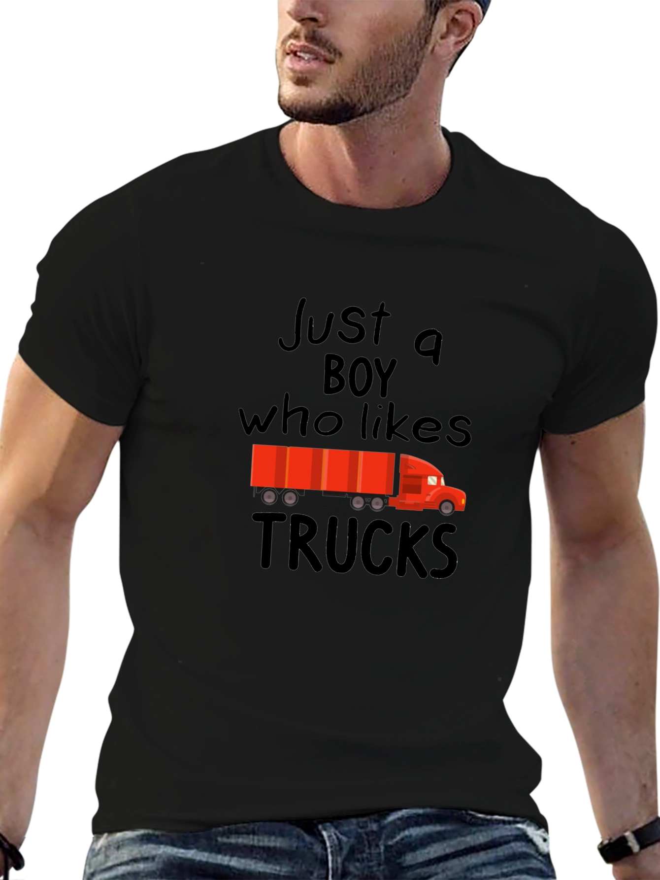 Just A Boy Who Likes Trucks Graphic Tee