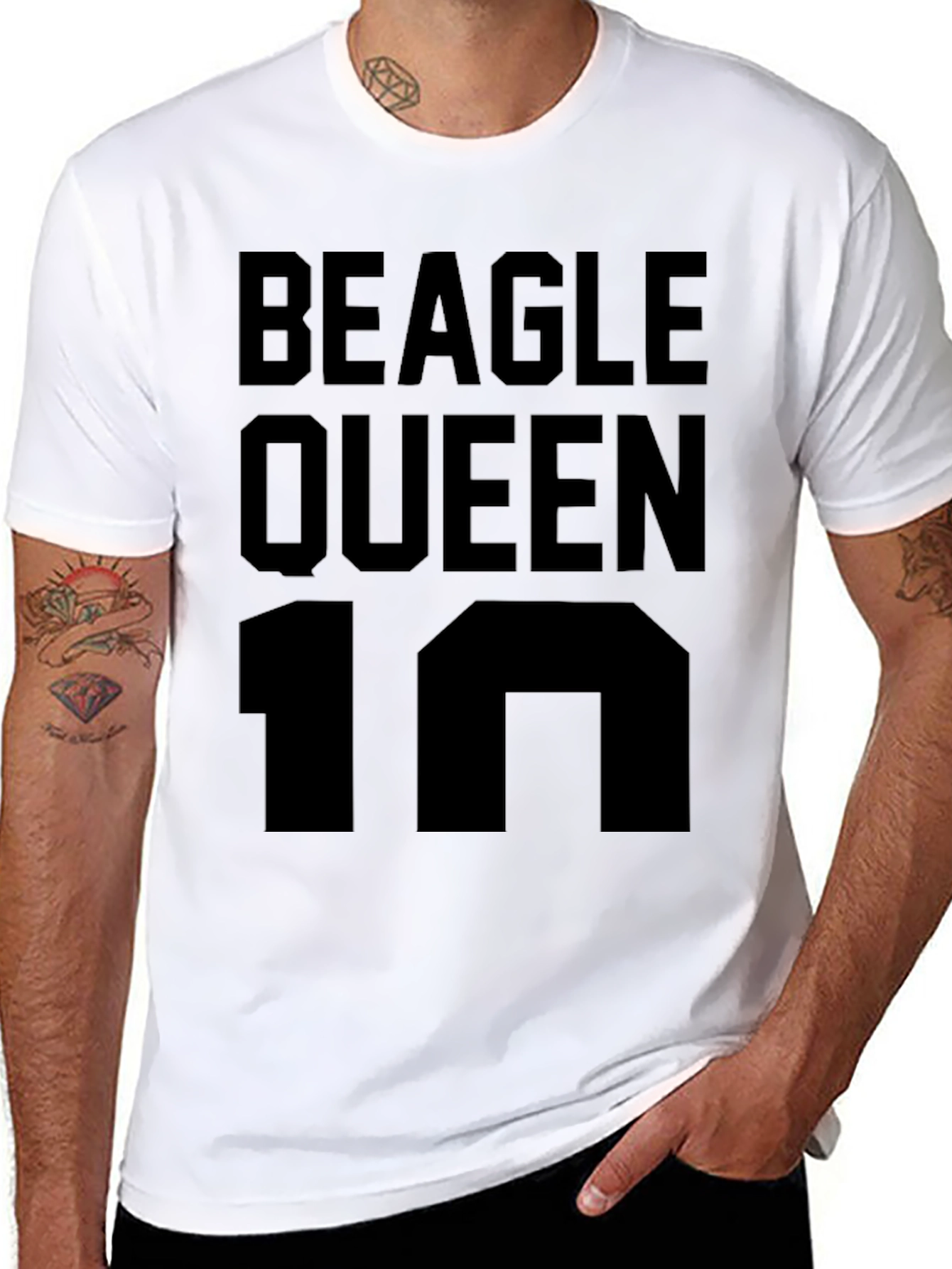 Beagle Queen 10 Black T-Shirt