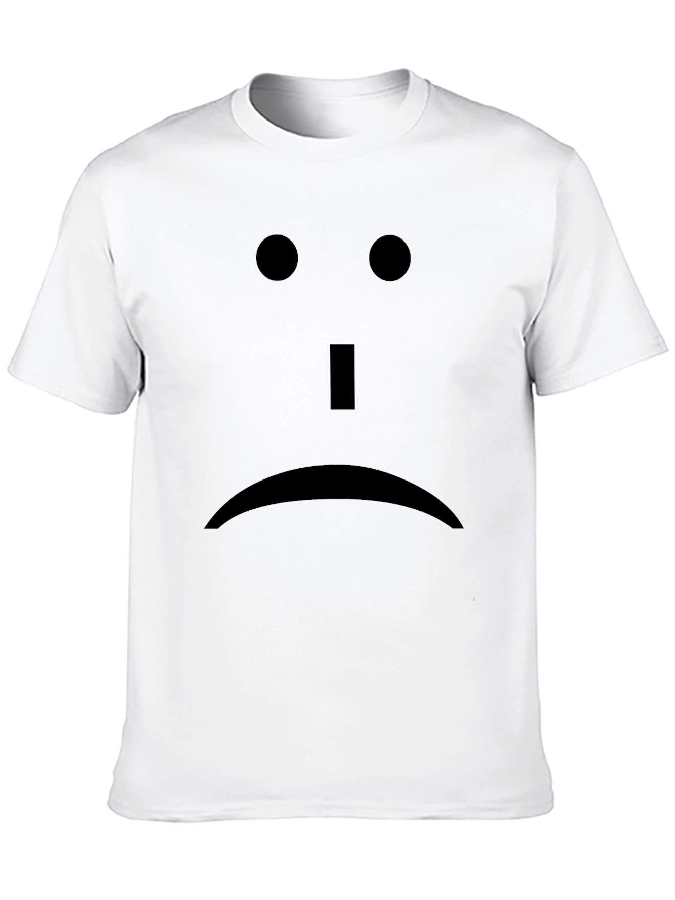 Sad Face Black T-Shirt - Express Yourself!