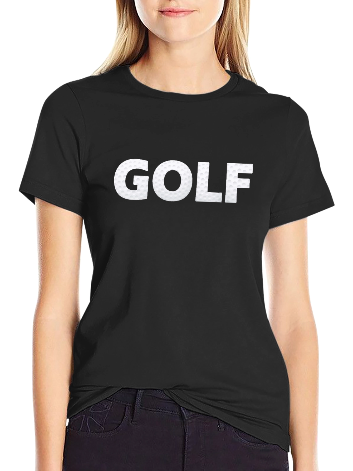 Golf Ball Texture Tee - Sporty Black T-Shirt