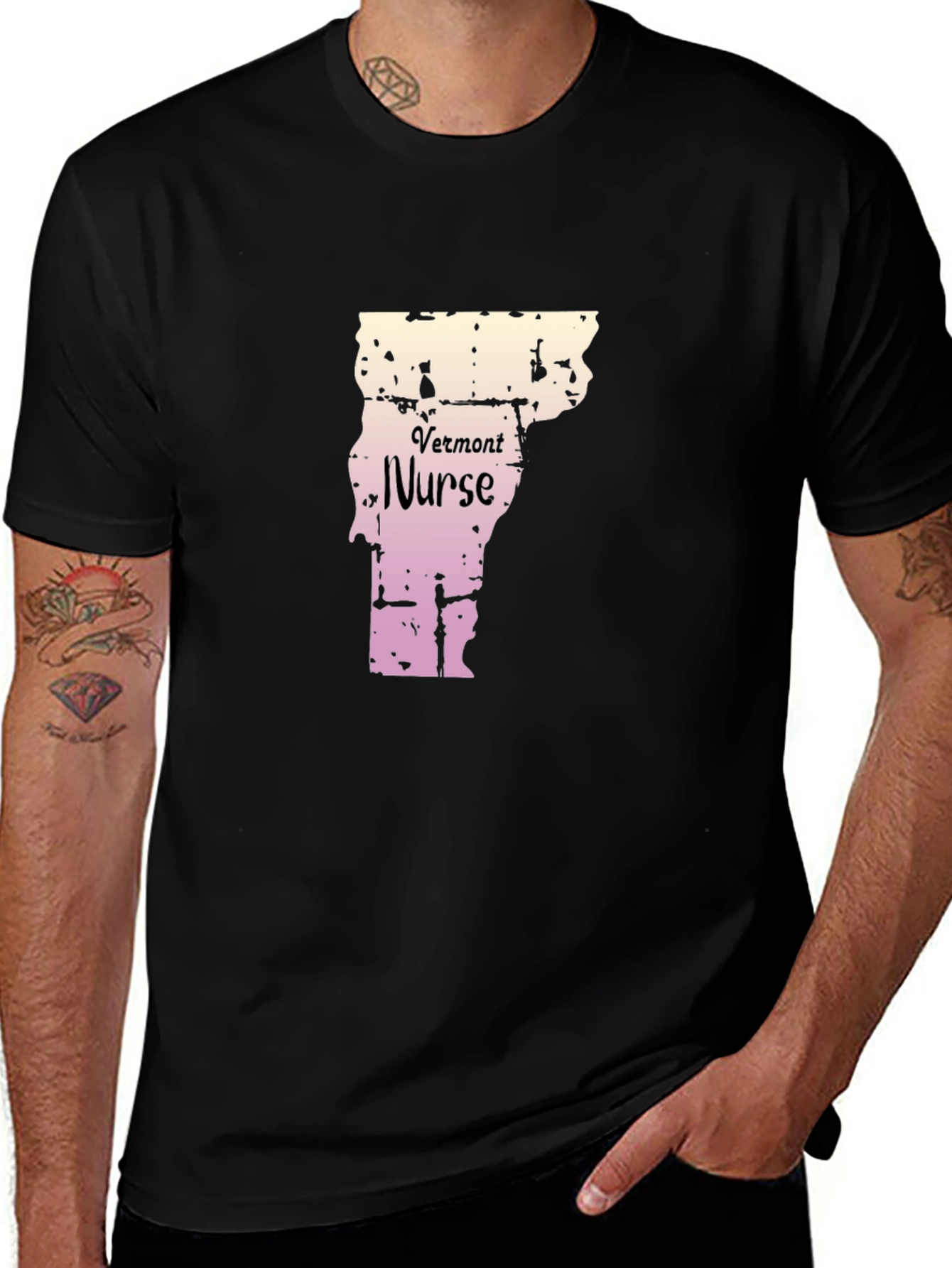 Vermont Nurse Black T-Shirt