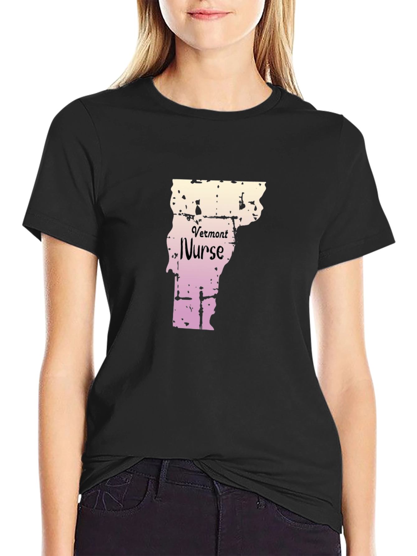 Vermont Nurse Black T-Shirt