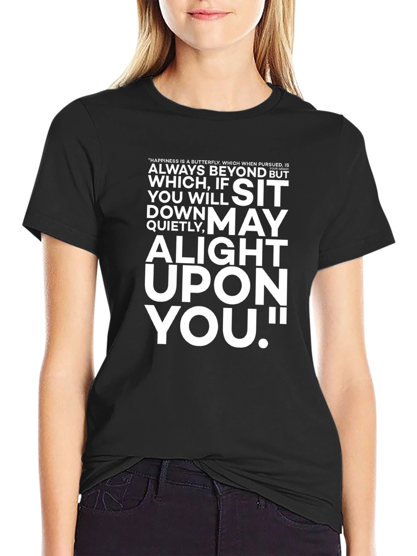 Inspirational Butterfly Quote Black T-Shirt