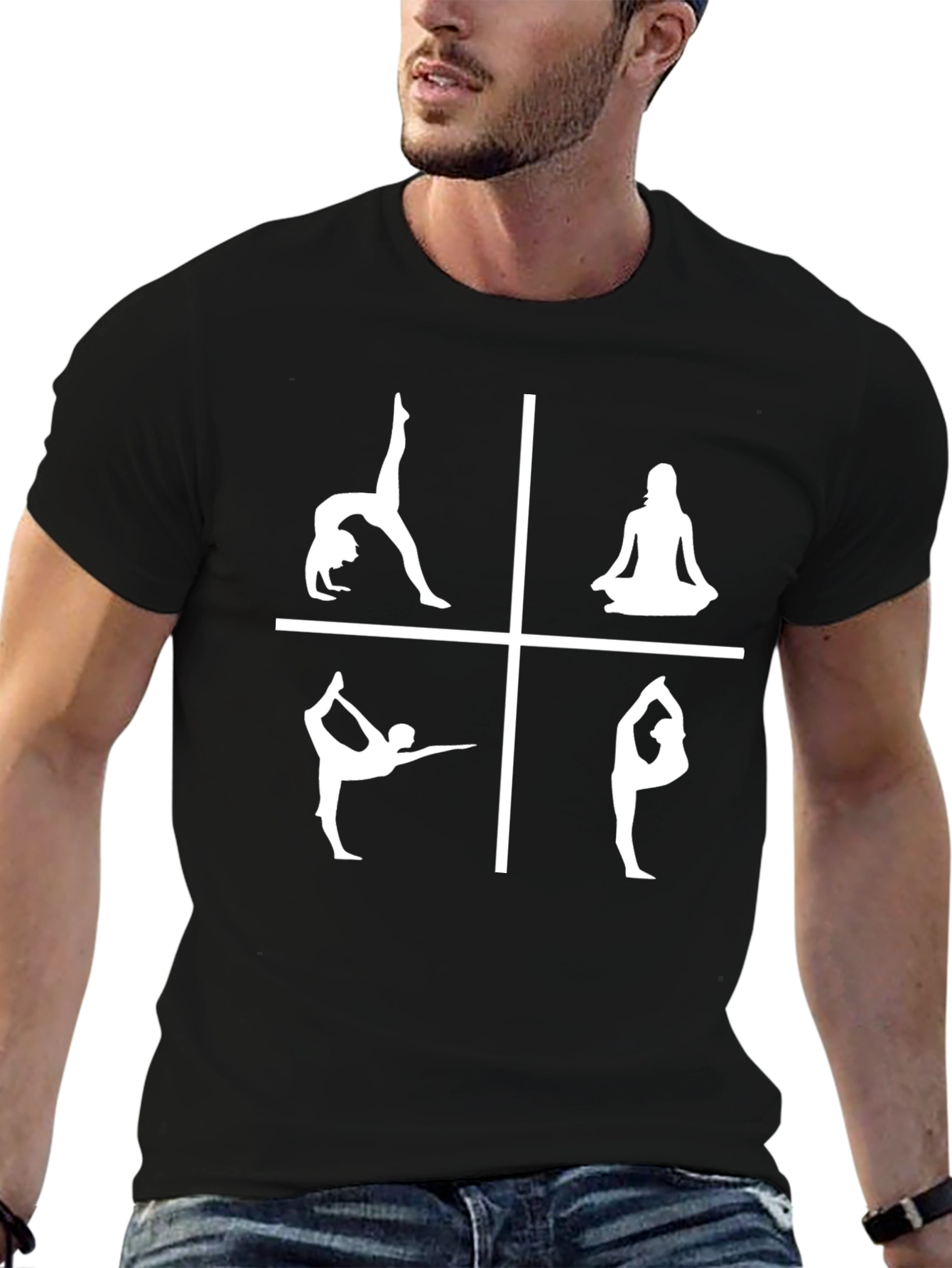 Yoga Pose T-Shirt - Black Graphic Tee