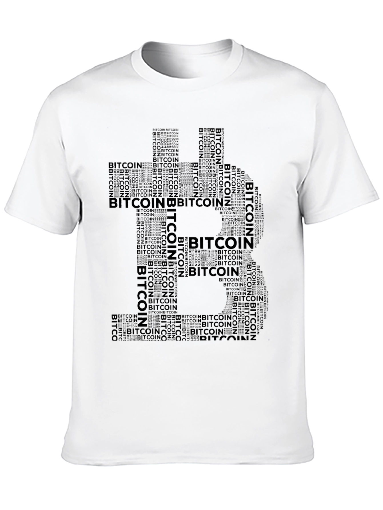 Bitcoin Word Art Black T-Shirt