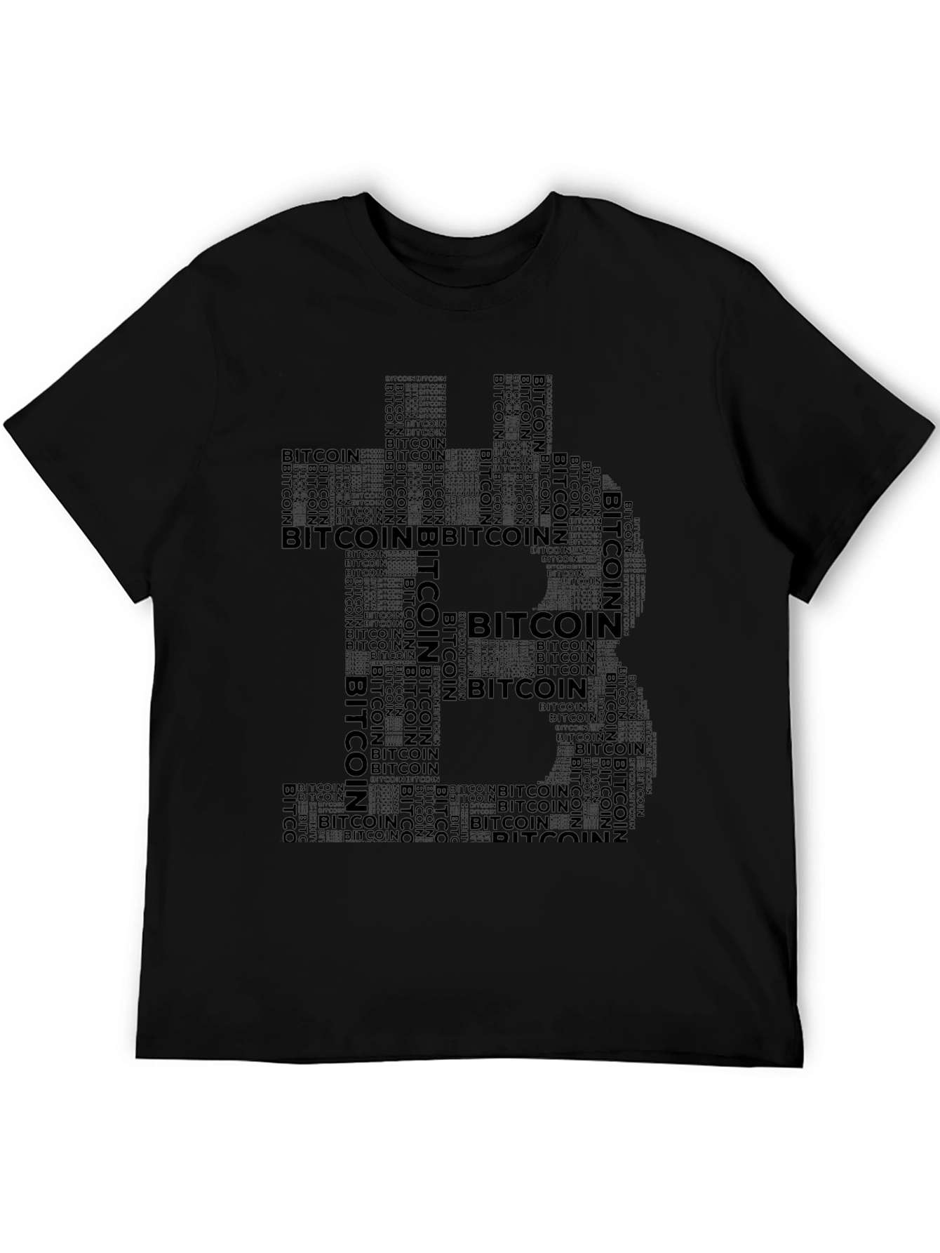 Bitcoin Word Art Black T-Shirt