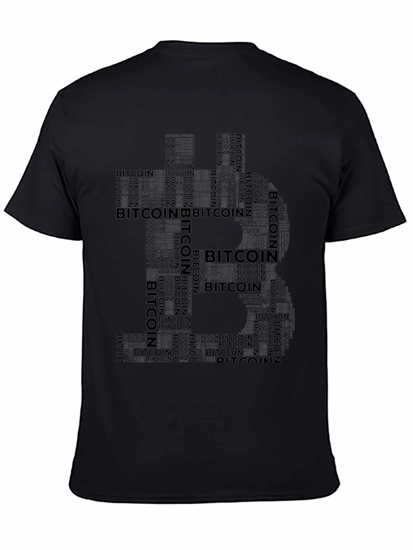 Bitcoin Word Art Black T-Shirt
