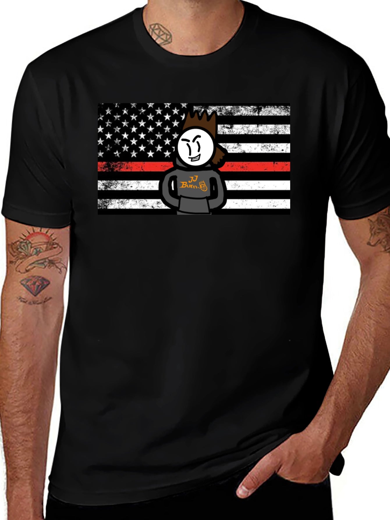 USA Flag JJ Burn Tshirt