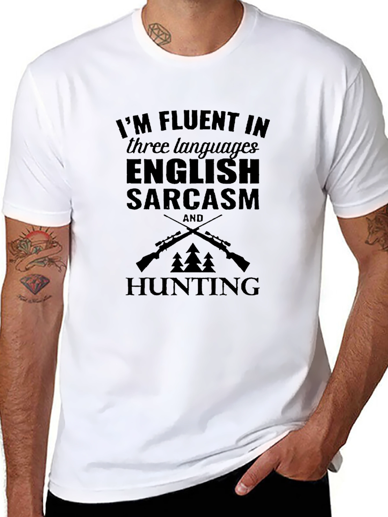 Fluent in English Sarcasm Hunting Graphic Tee