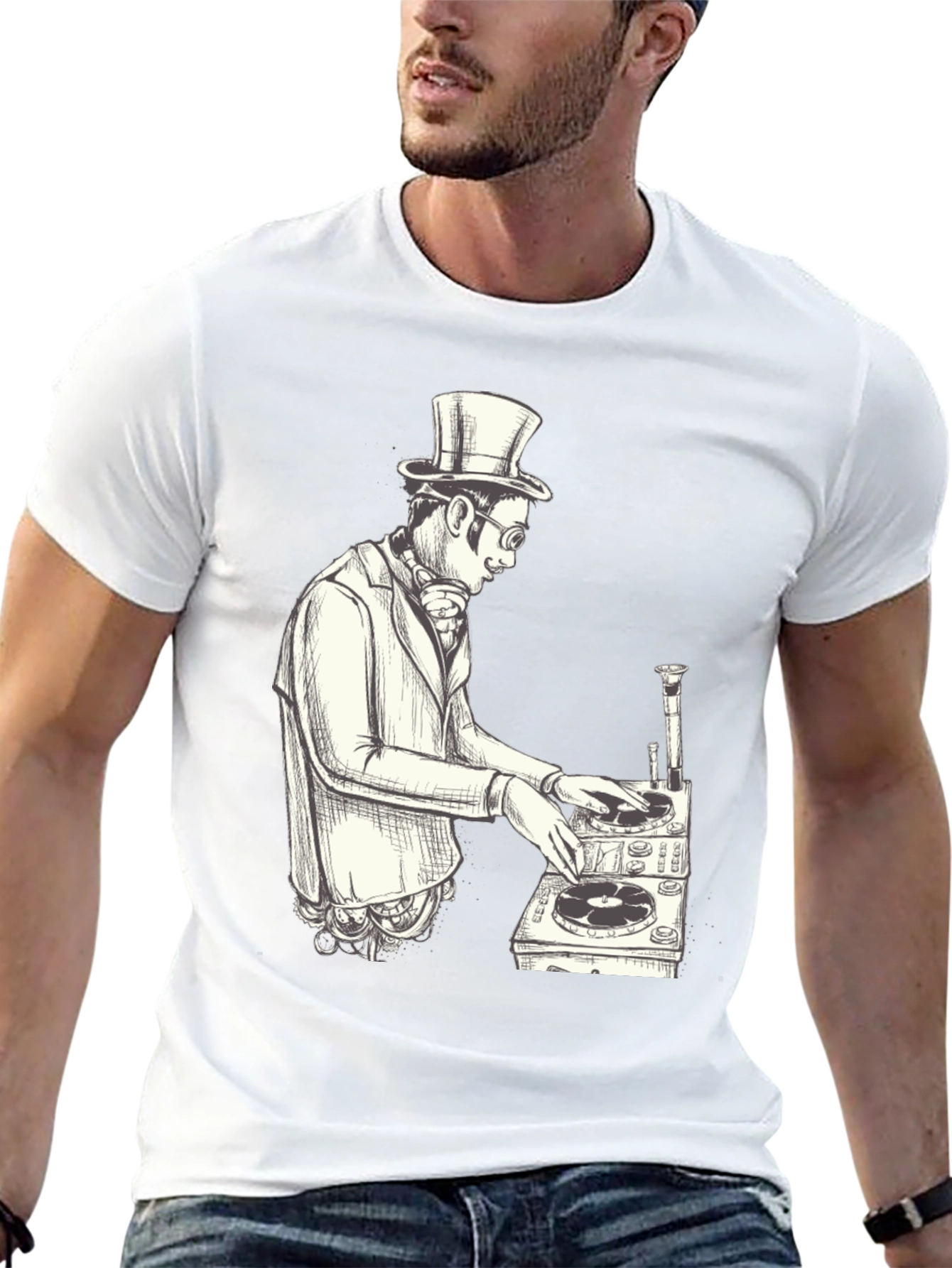 DJ Top Hat Graphic T-Shirt