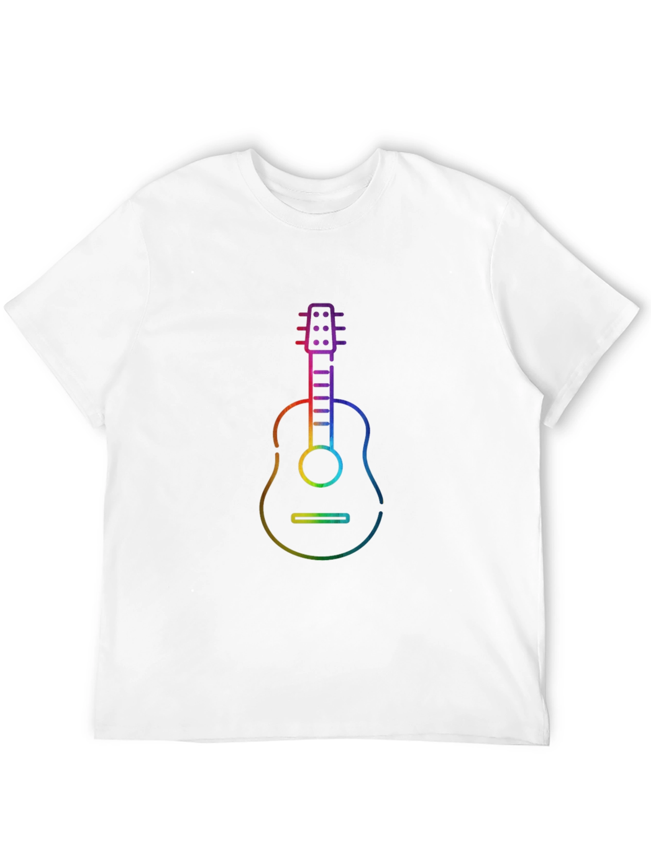 Rainbow Guitar Graphic Black T-Shirt