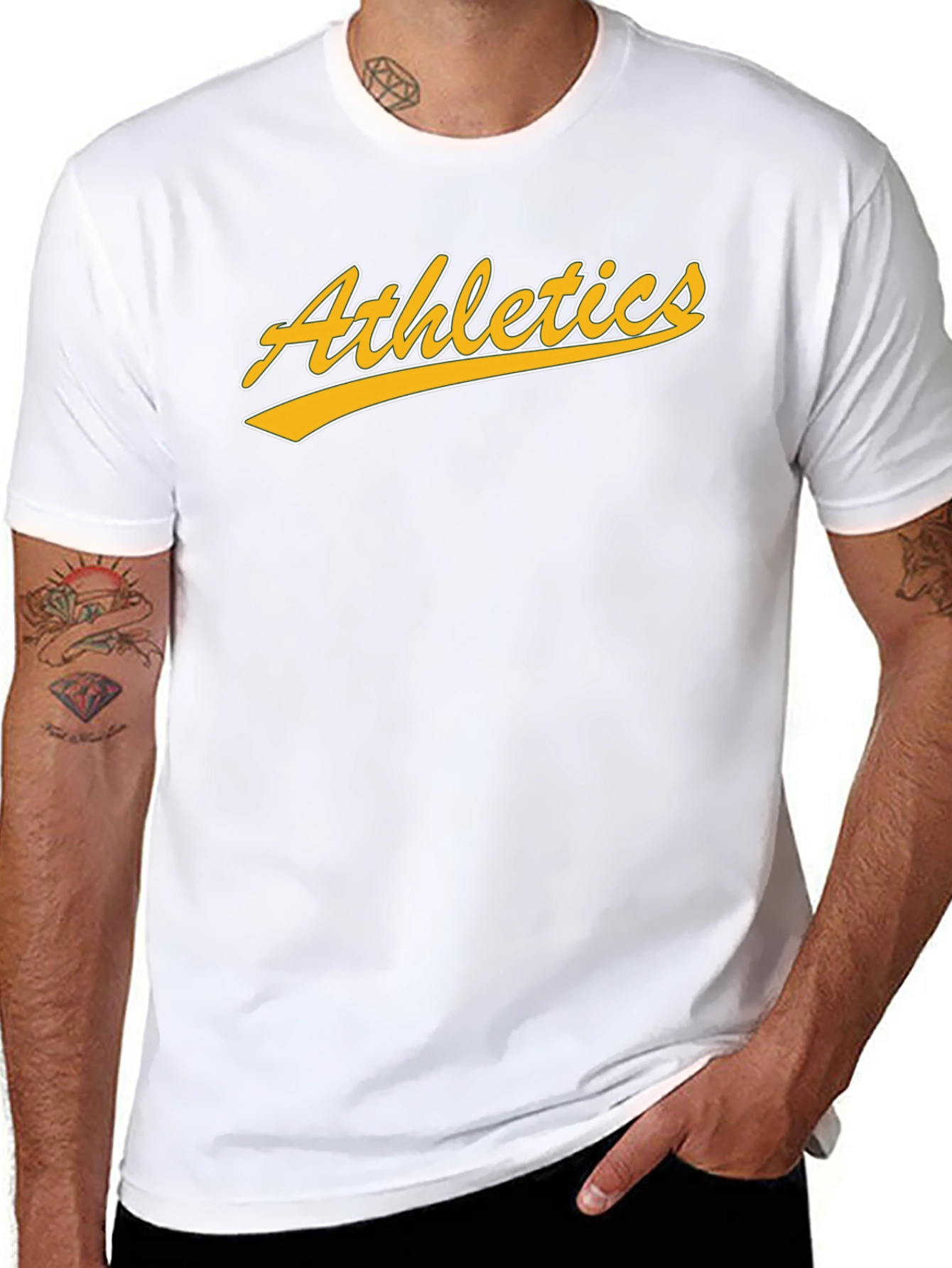 Mens Black T-Shirt - Athletics Graphic Tee