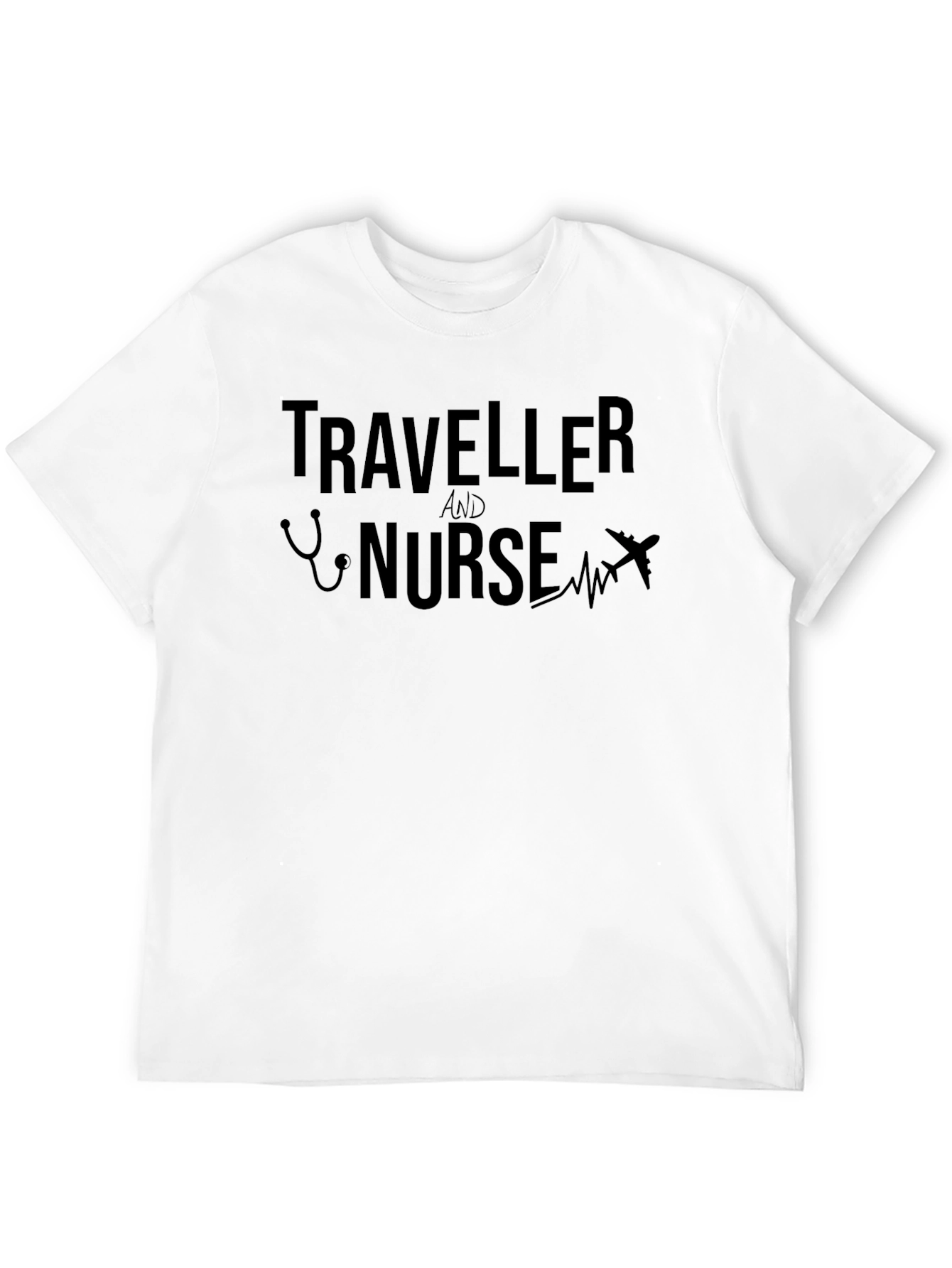 Traveller and Nurse Graphic Tee - Black Cotton T-Shirt