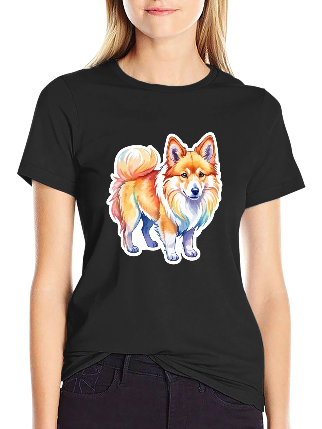 Cute Dog Graphic Tee - Black Unisex Shirt