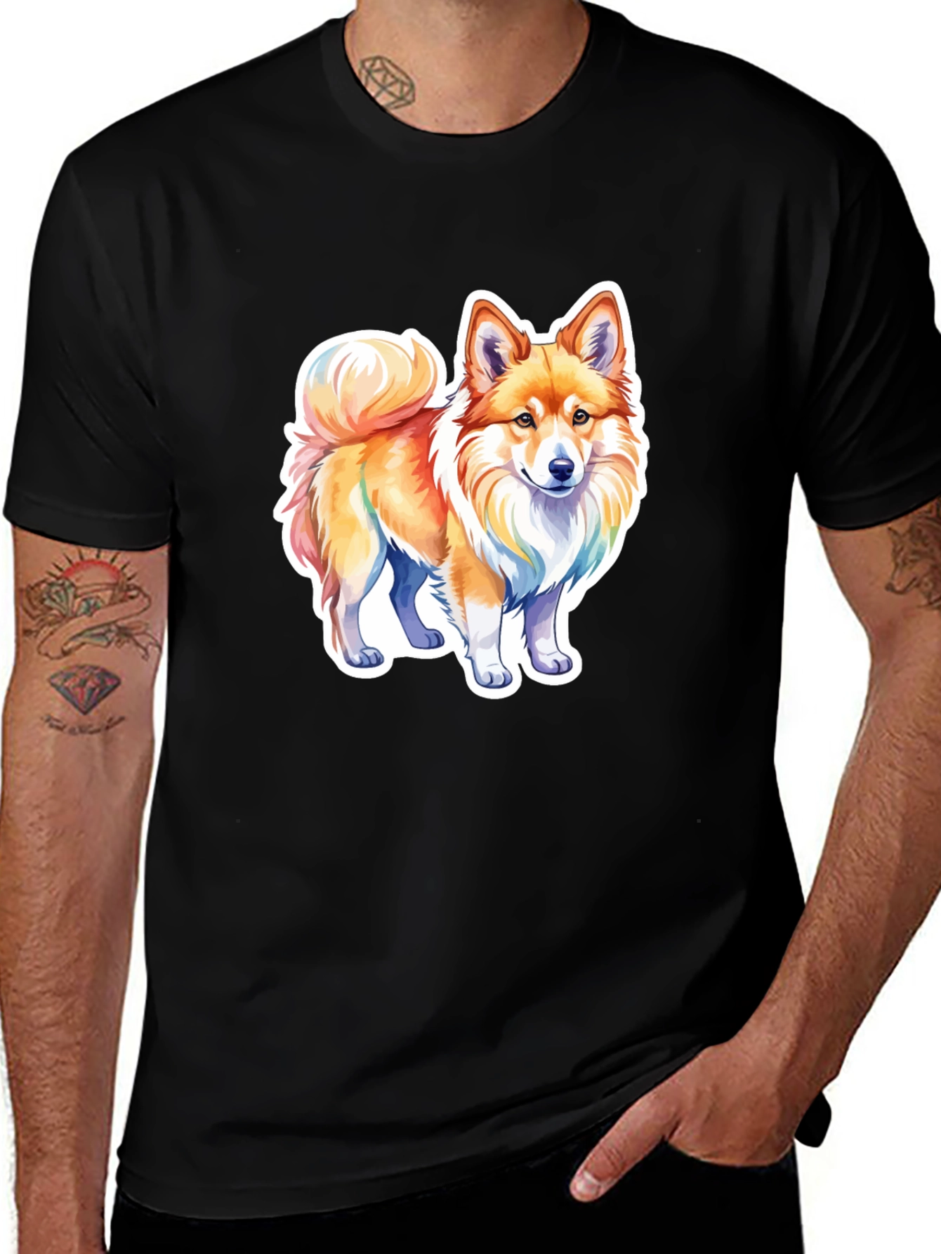 Cute Dog Graphic Tee - Black Unisex Shirt