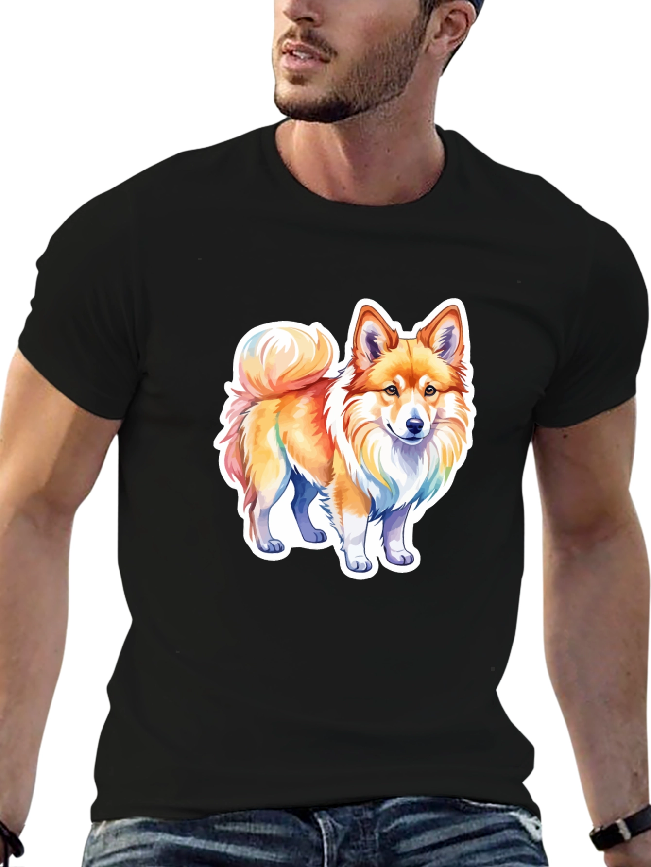 Cute Dog Graphic Tee - Black Unisex Shirt