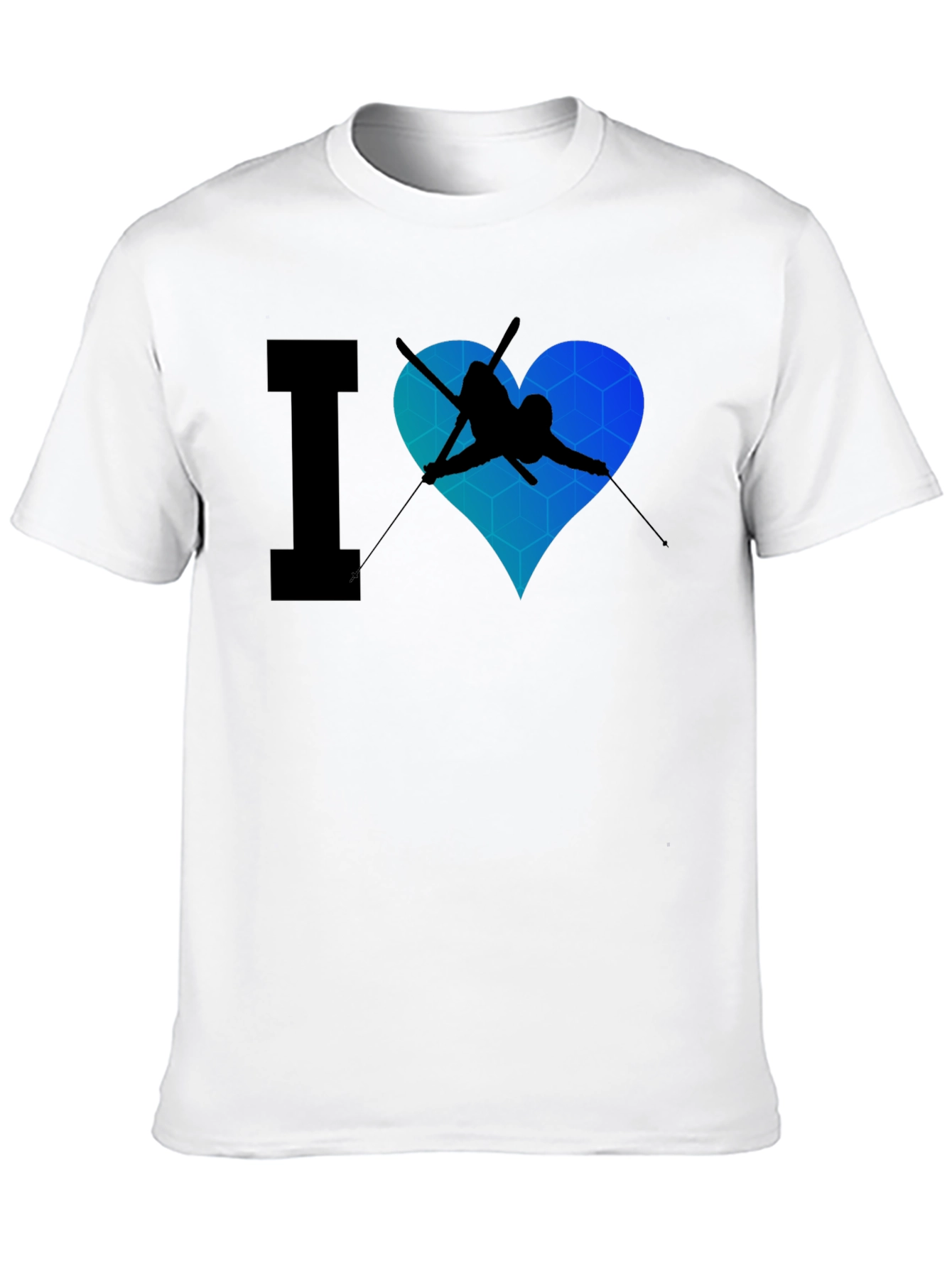I Heart Skiing Black T-Shirt
