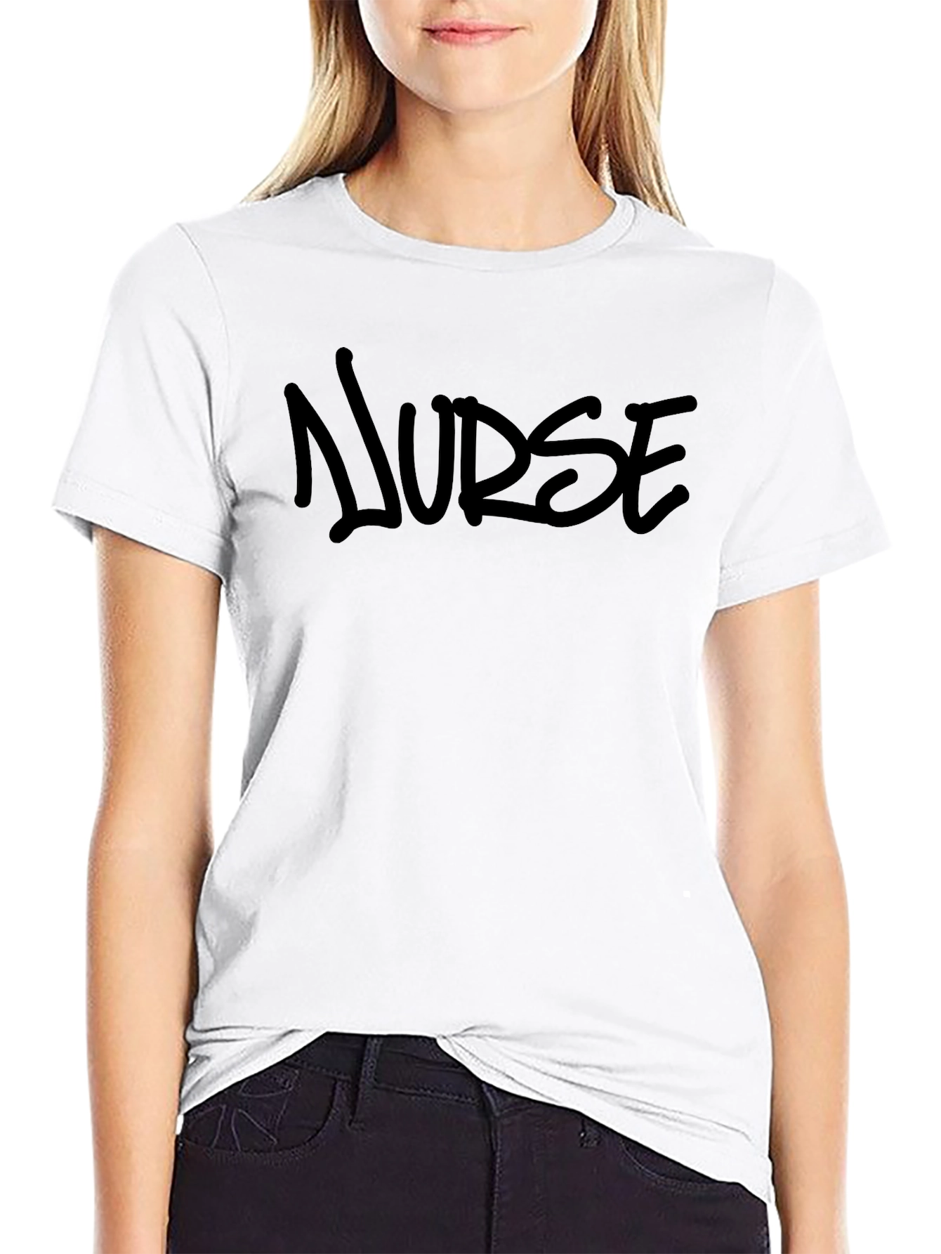 Nurse Black Graphic Tee - Casual Comfort