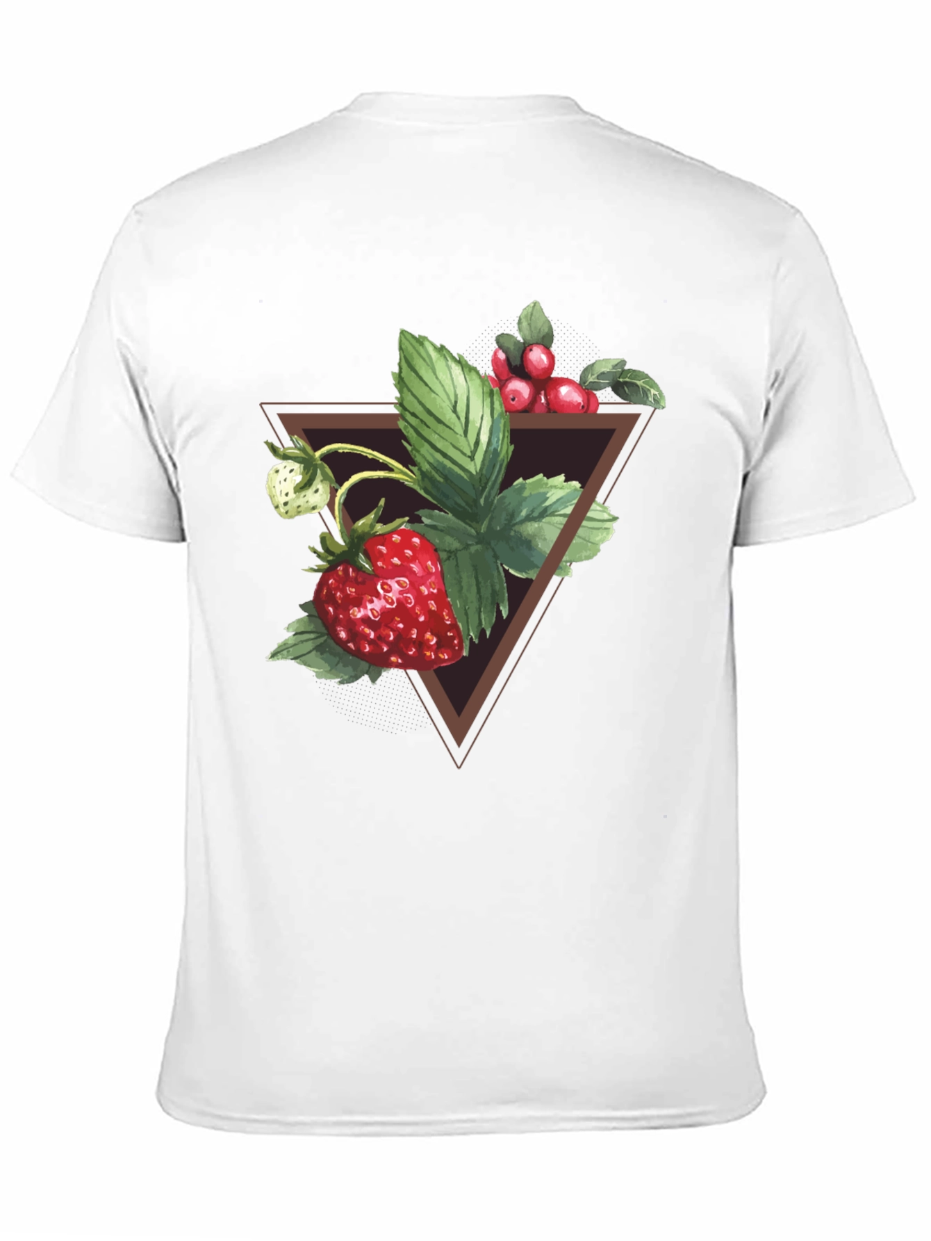 Strawberry Triangle Graphic Tee - Soft Black Cotton