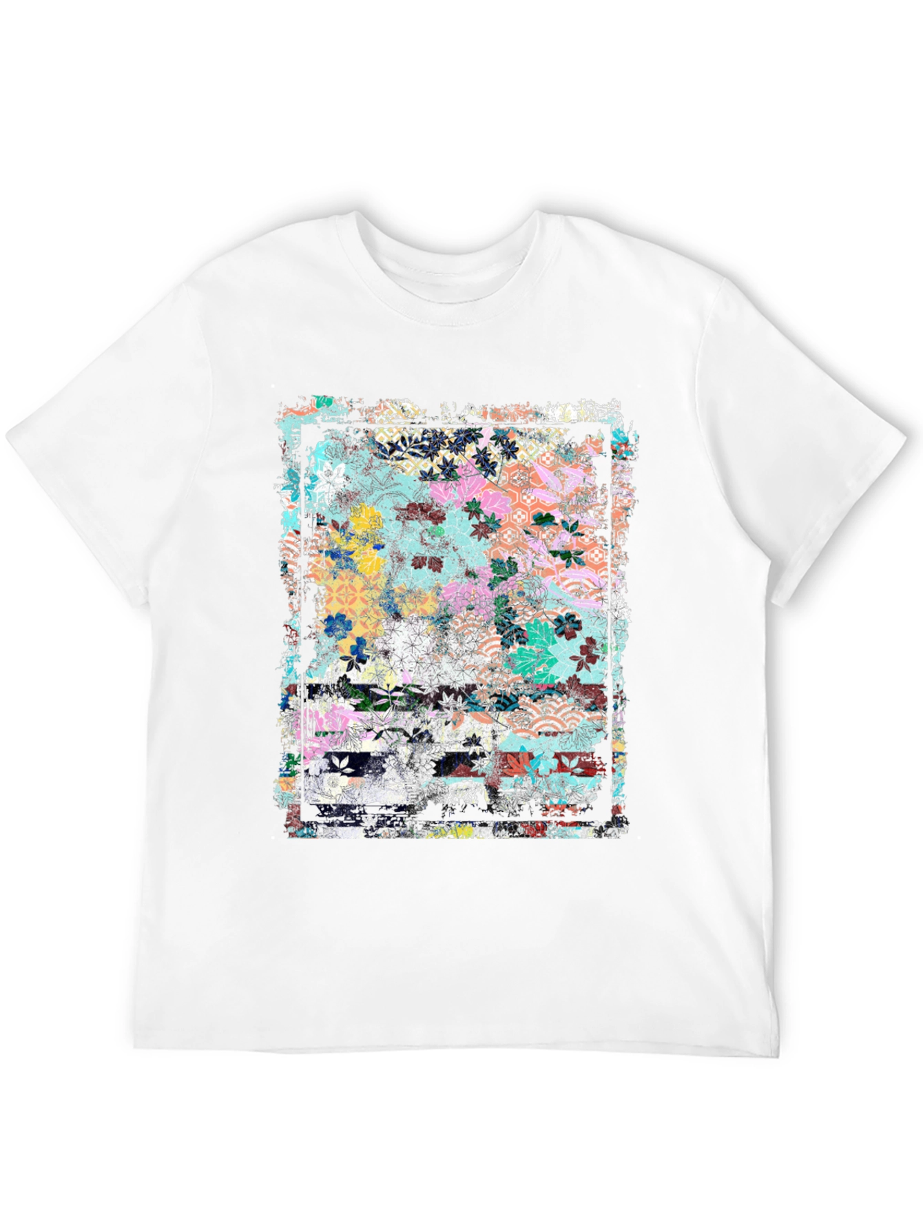 Floral Art Graphic Tee - Grunge Style